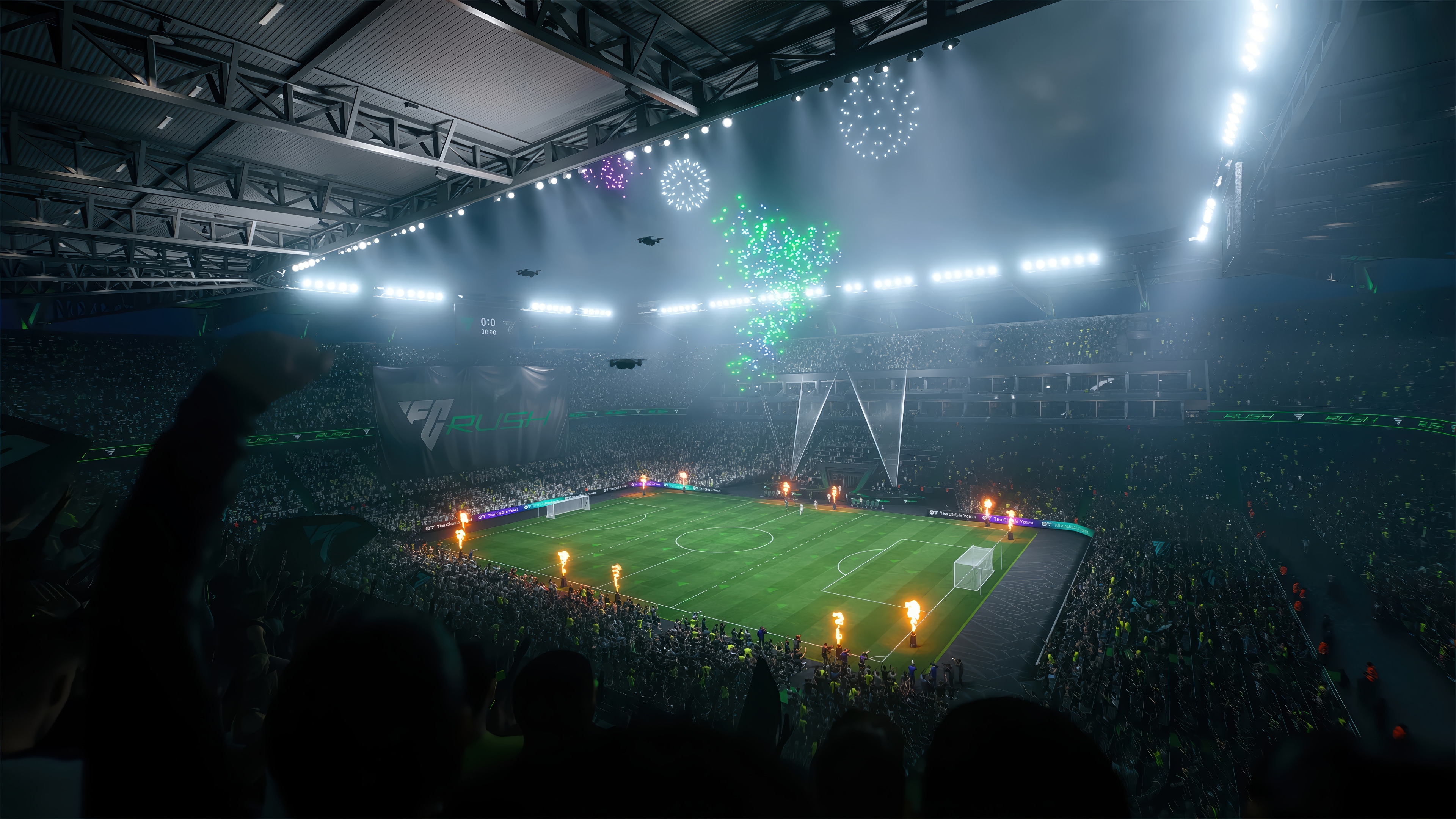 EA Sports FC 24 Stadium with Fireworks HD Wallpaper