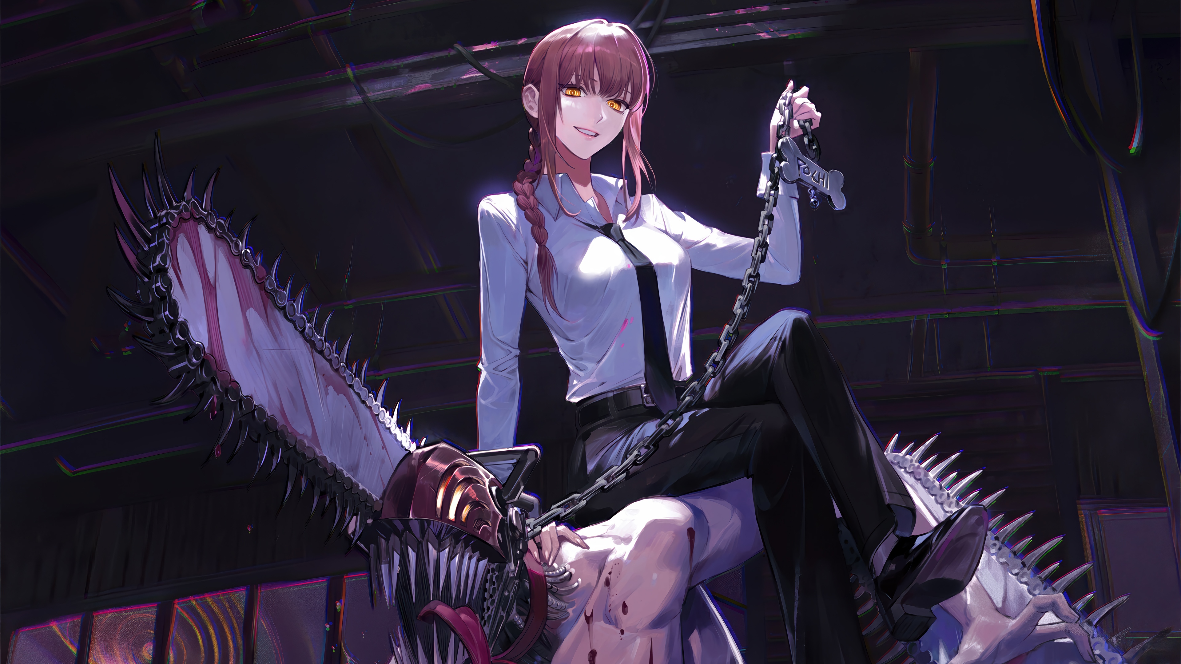 Makima and Chainsaw Man in 4K HD Wallpaper