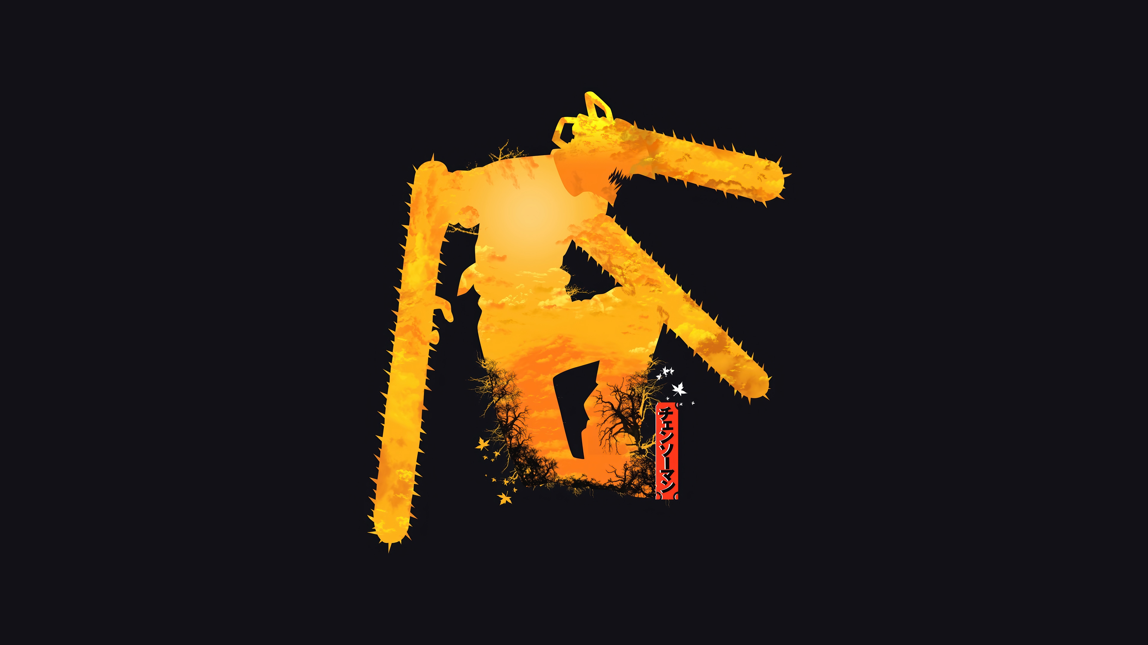 Chainsaw Man Minimalist 4K HD Wallpaper