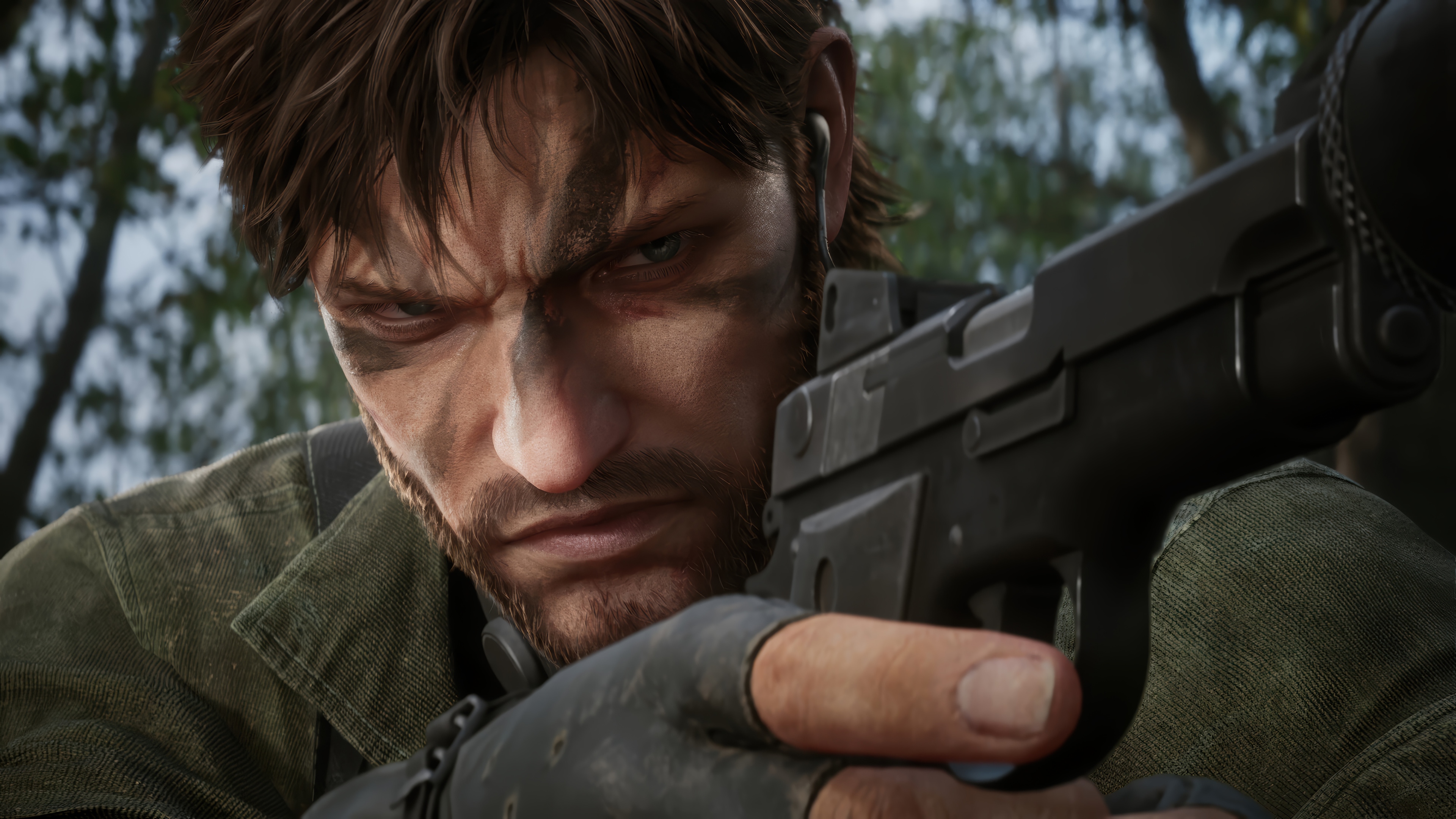 Naked Snake aiming a gun in 4K HD Wallpaper