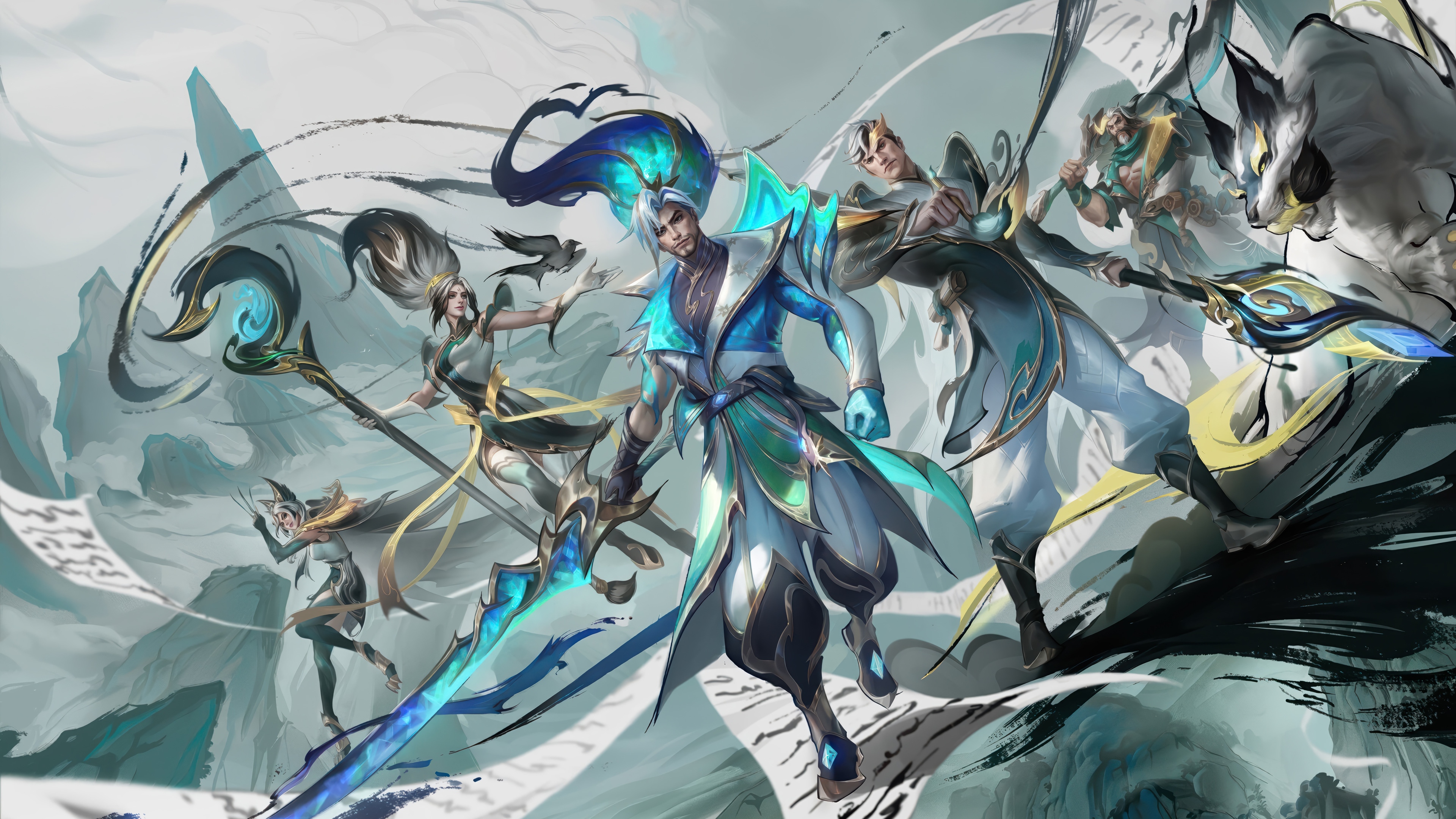 League of Legends Calligraphia Characters 4K HD Wallpaper