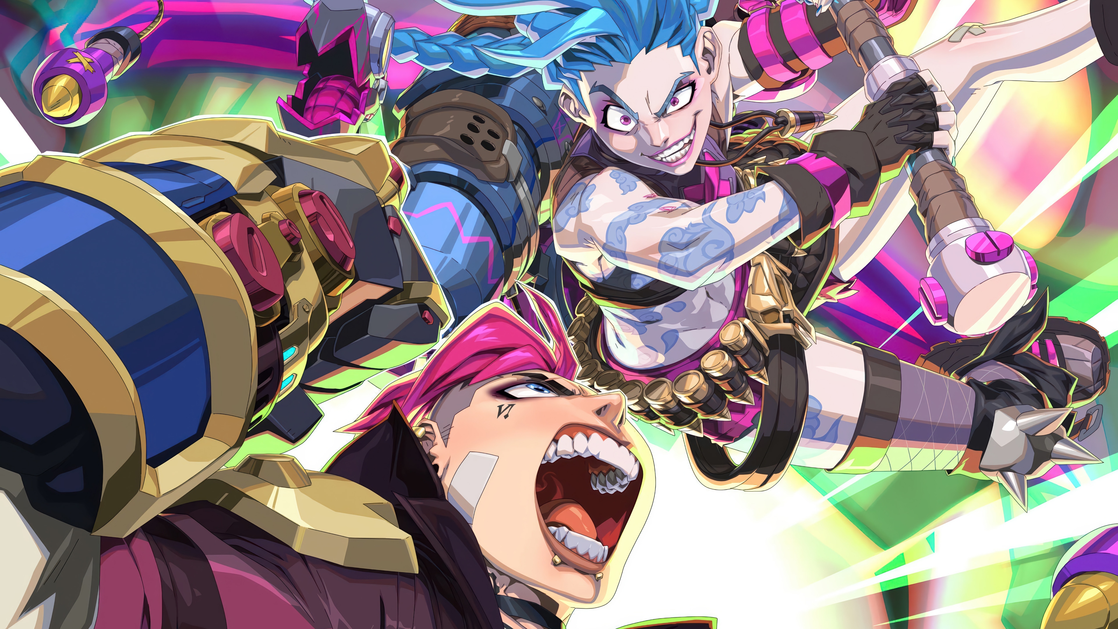 Jinx and Vi from League of Legends 4K HD Wallpaper