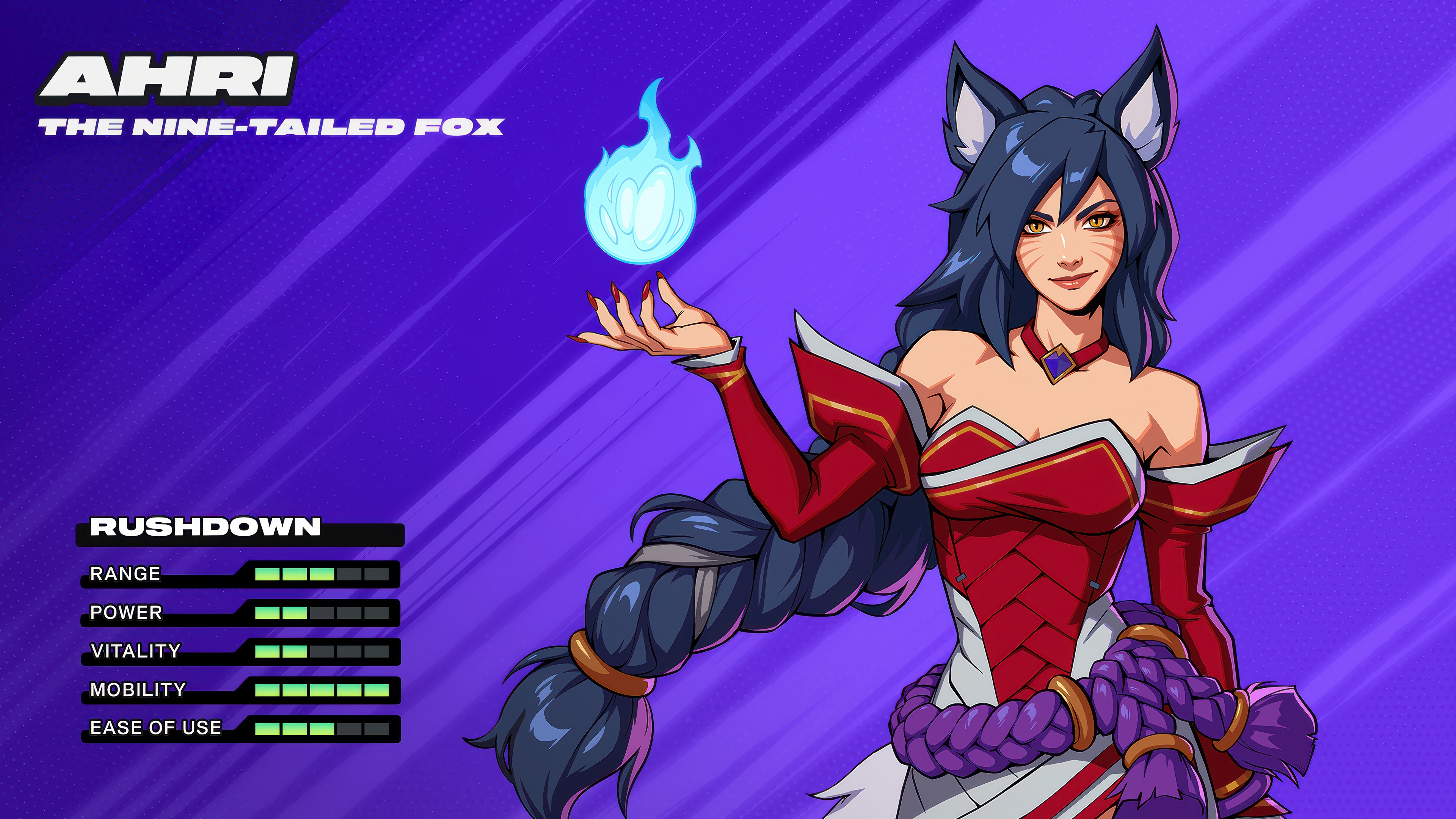 Ahri The Nine-Tailed Fox from League of Legends 4K HD Wallpaper
