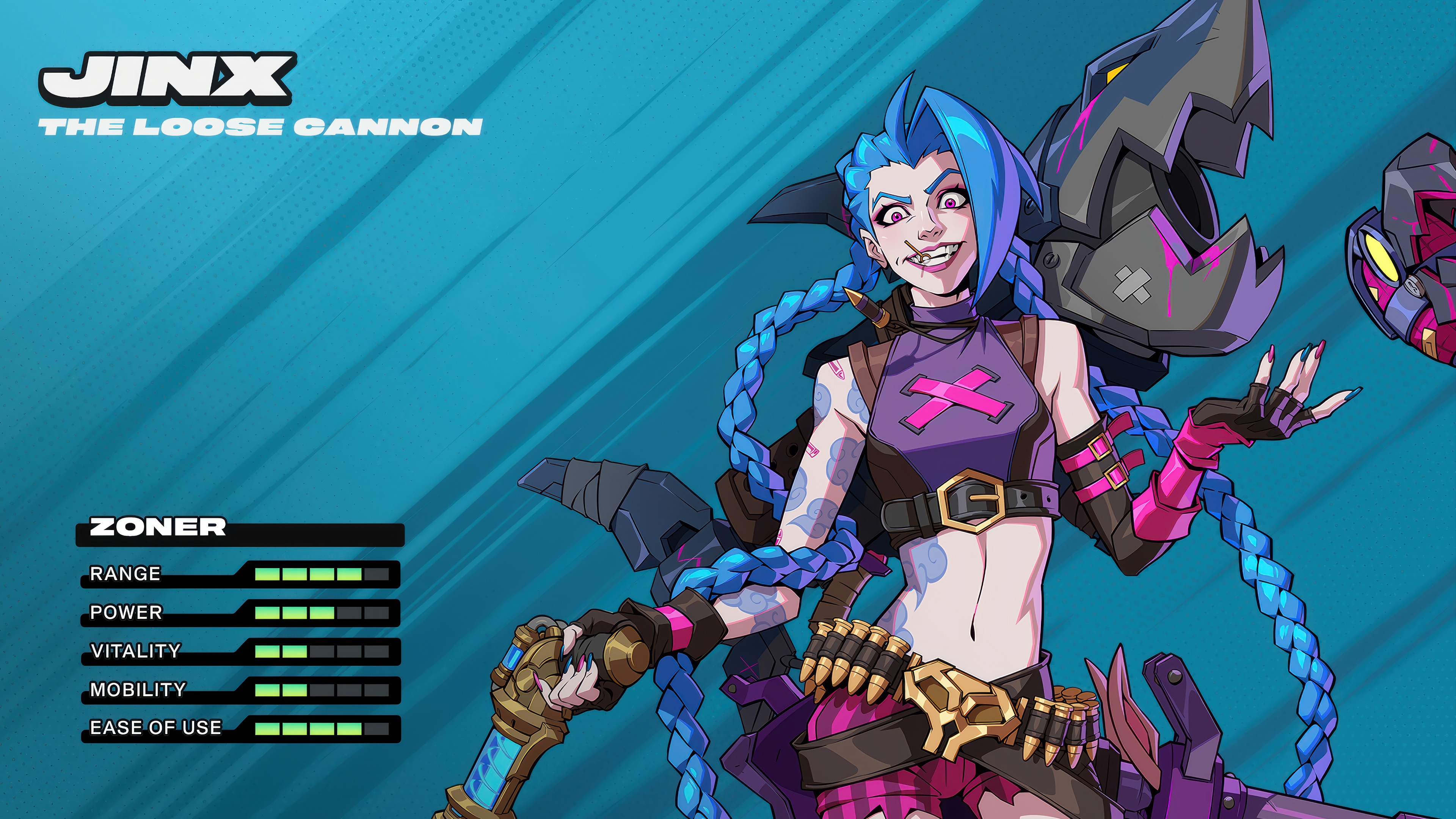 Jinx The Loose Cannon from League of Legends 4K HD Wallpaper