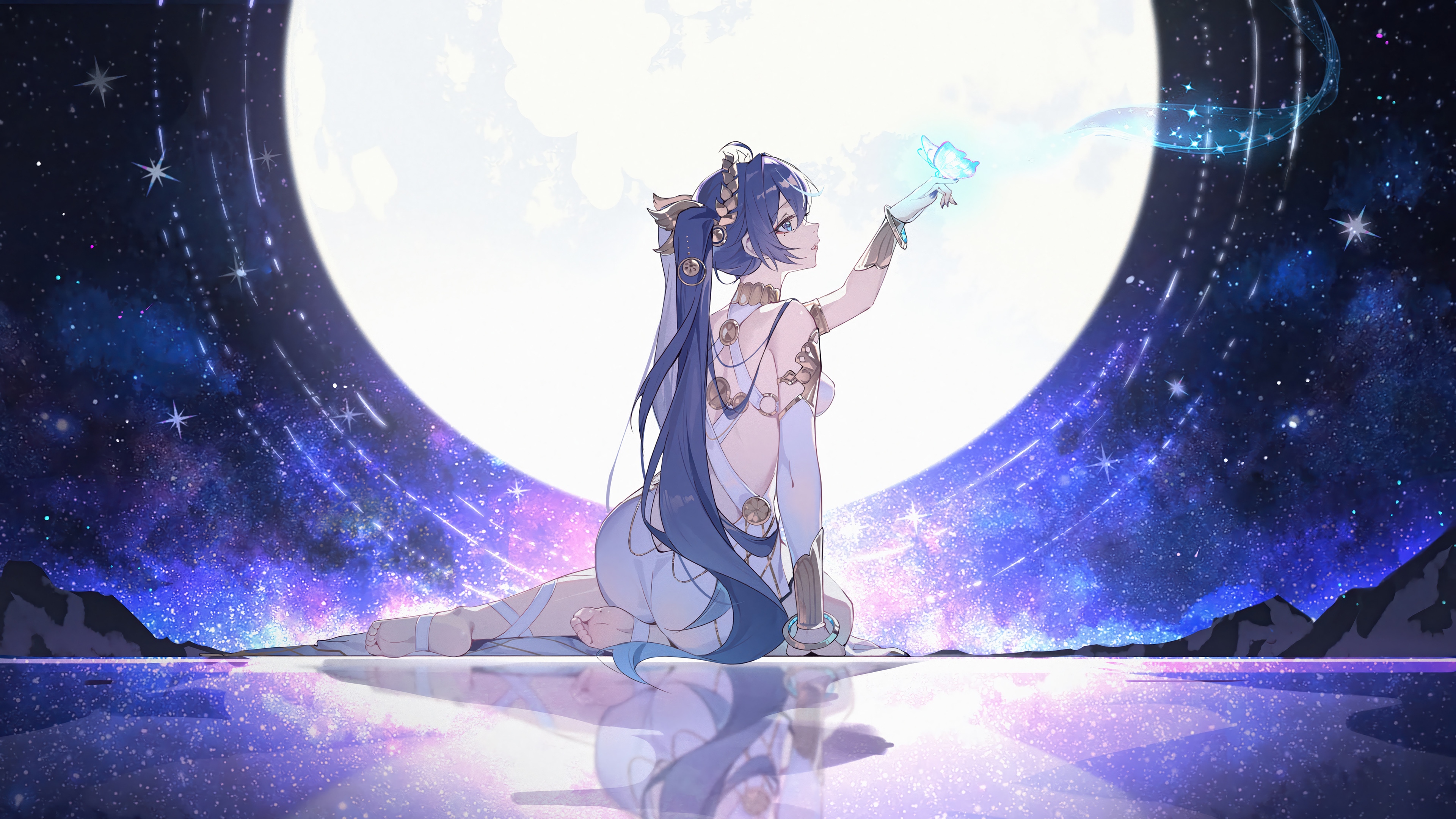 Iuno from Wuthering Waves with a glowing butterfly HD Wallpaper