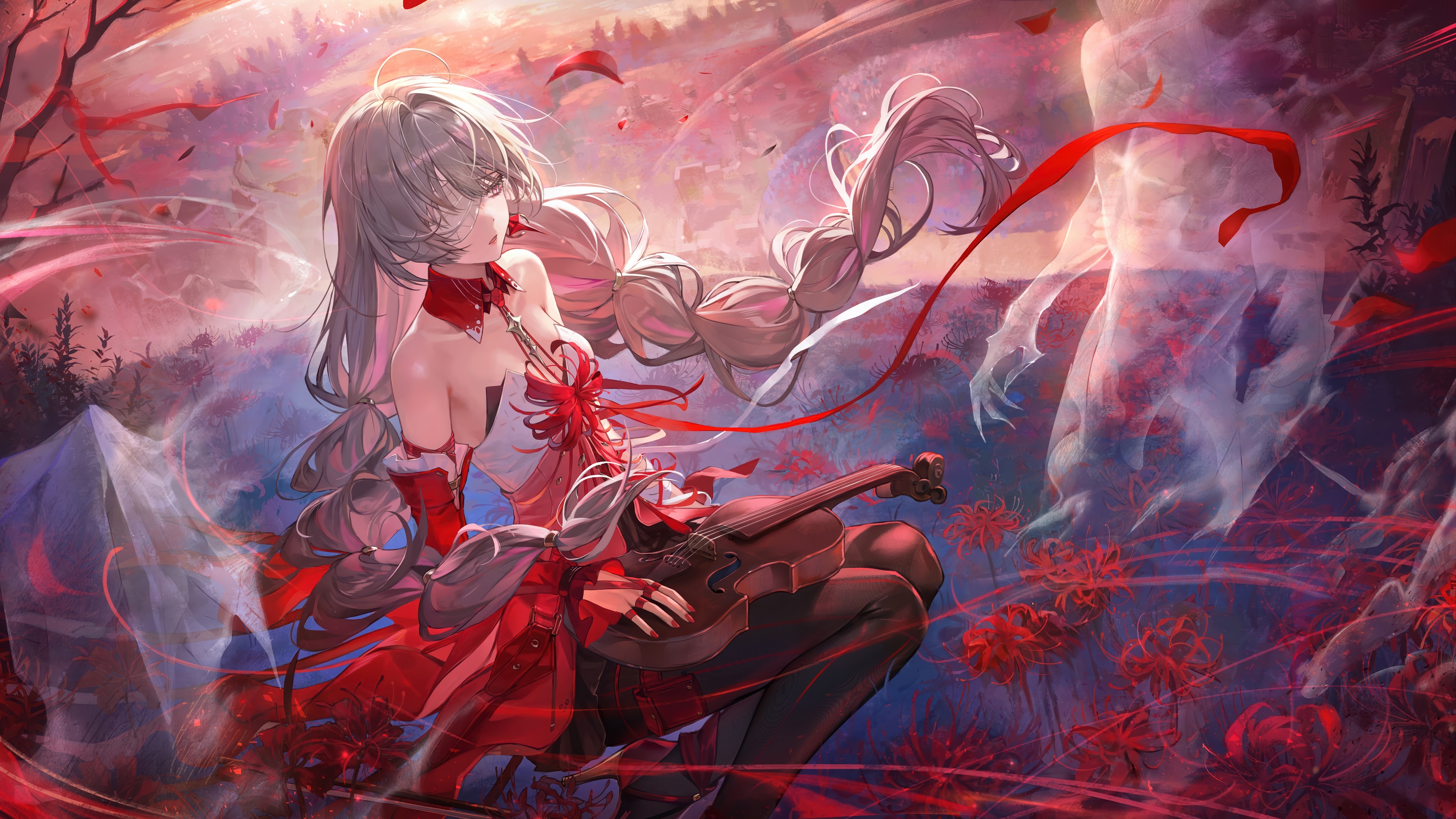 Phrolova from Wuthering Waves playing violin HD Wallpaper