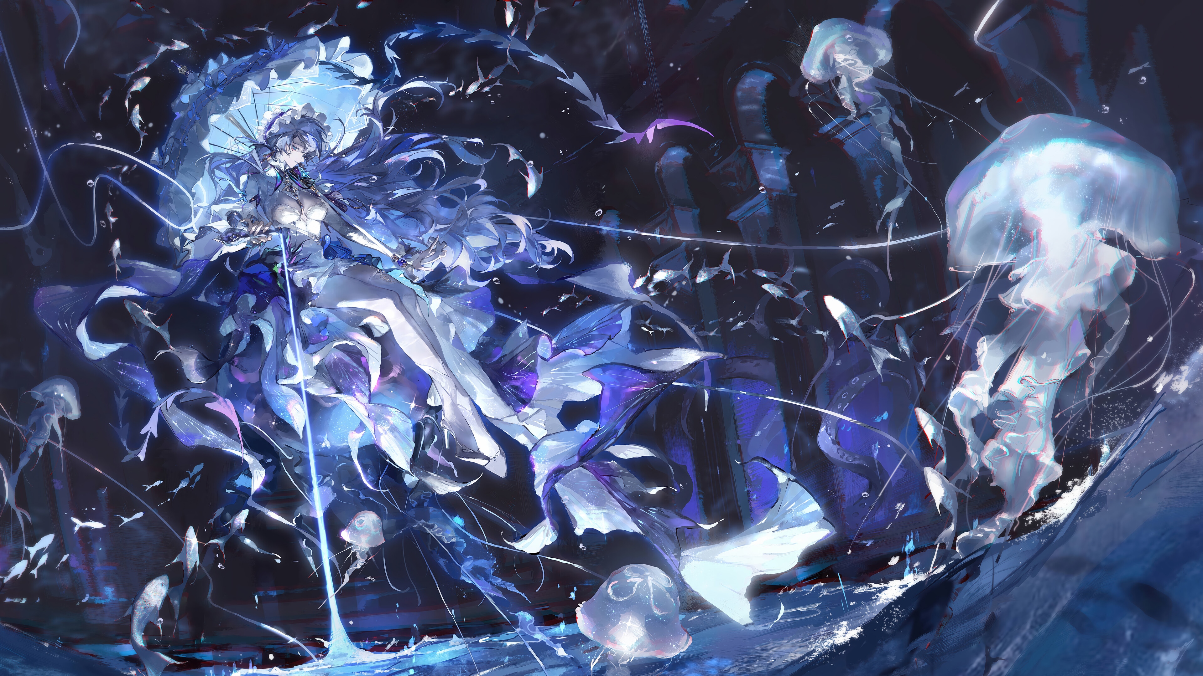 Cantarella from Wuthering Waves with Jellyfish HD Wallpaper