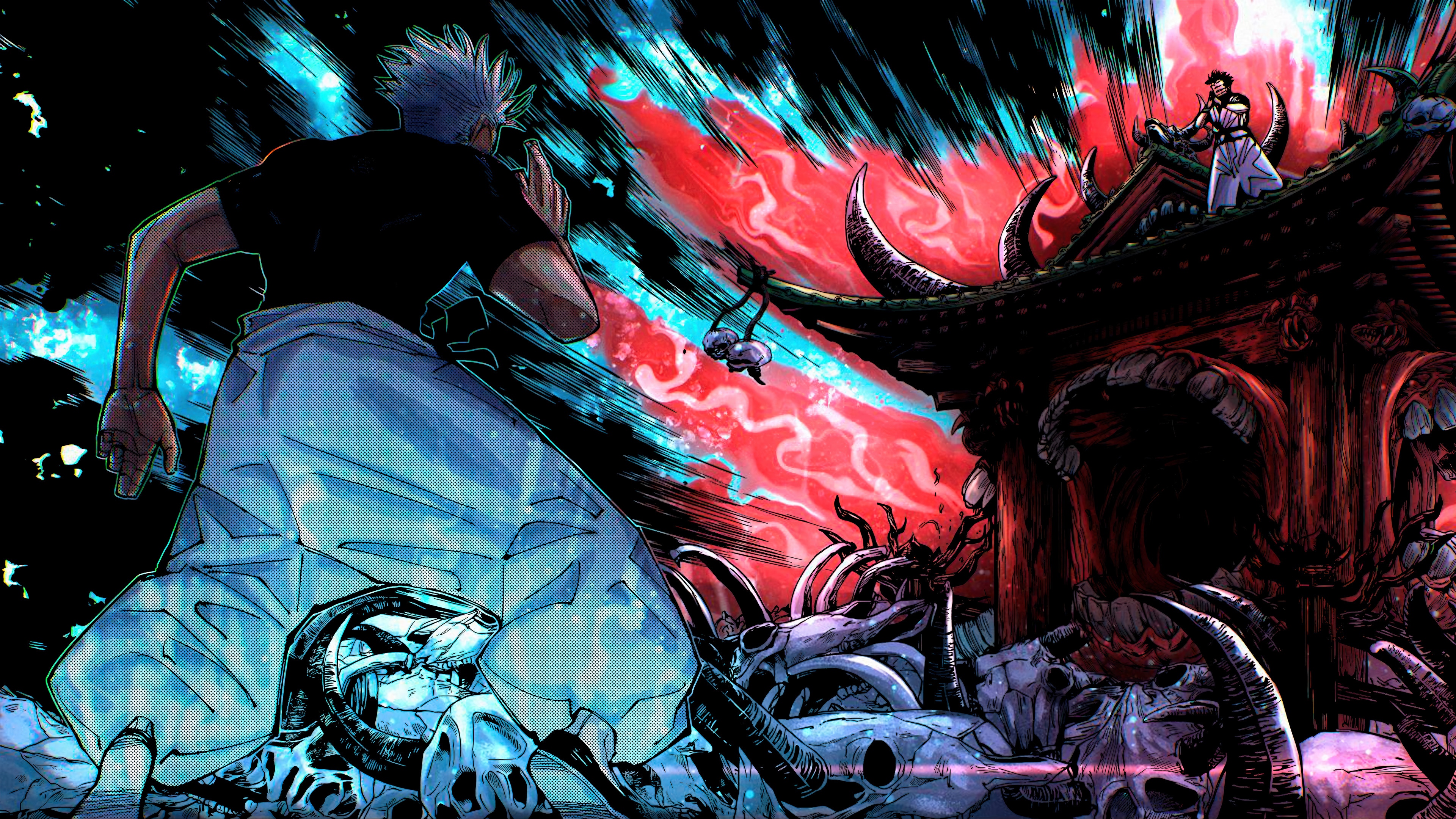 Satoru Gojo and Sukuna in Jujutsu Kaisen 4K HD Wallpaper