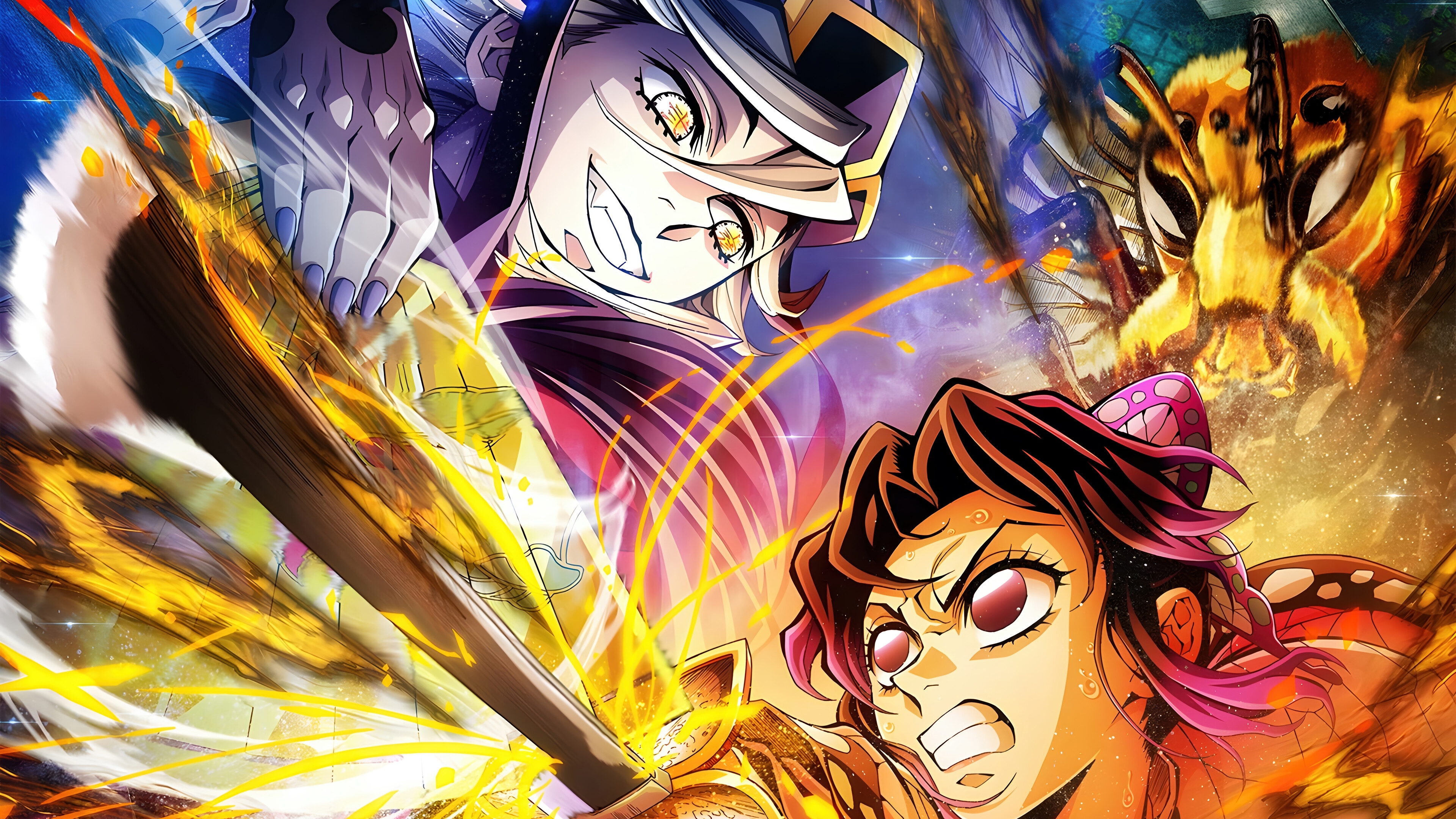 Demon Slayer: Doma vs. Shinobu Kocho 4K HD Wallpaper