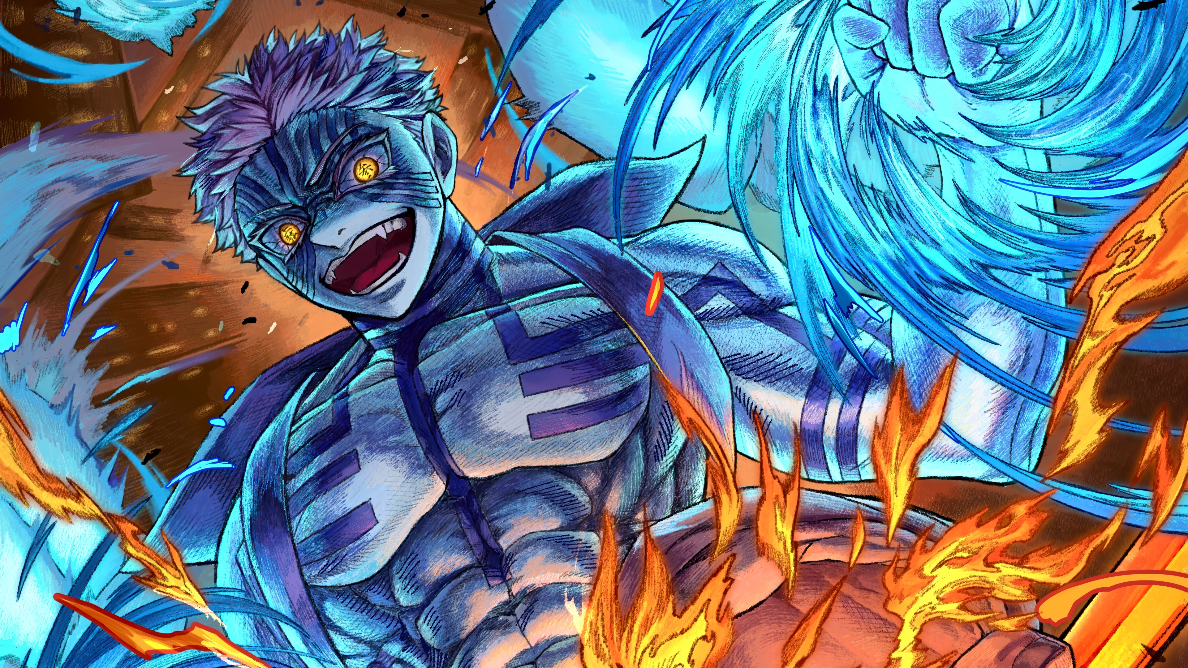Akaza from Demon Slayer: Kimetsu no Yaiba 4K HD Wallpaper