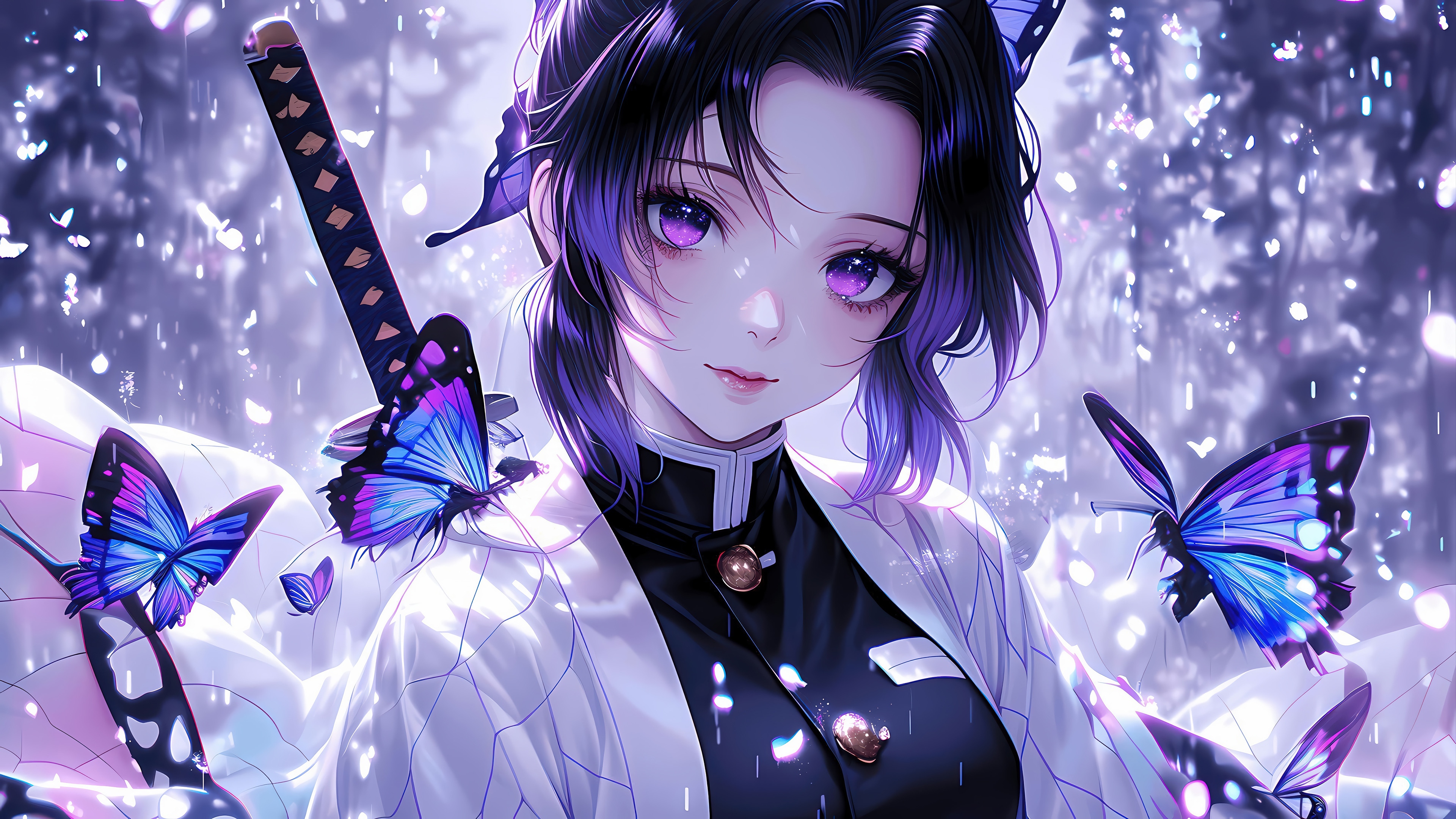 Shinobu Kocho from Demon Slayer: Kimetsu no Yaiba 4K HD Wallpaper