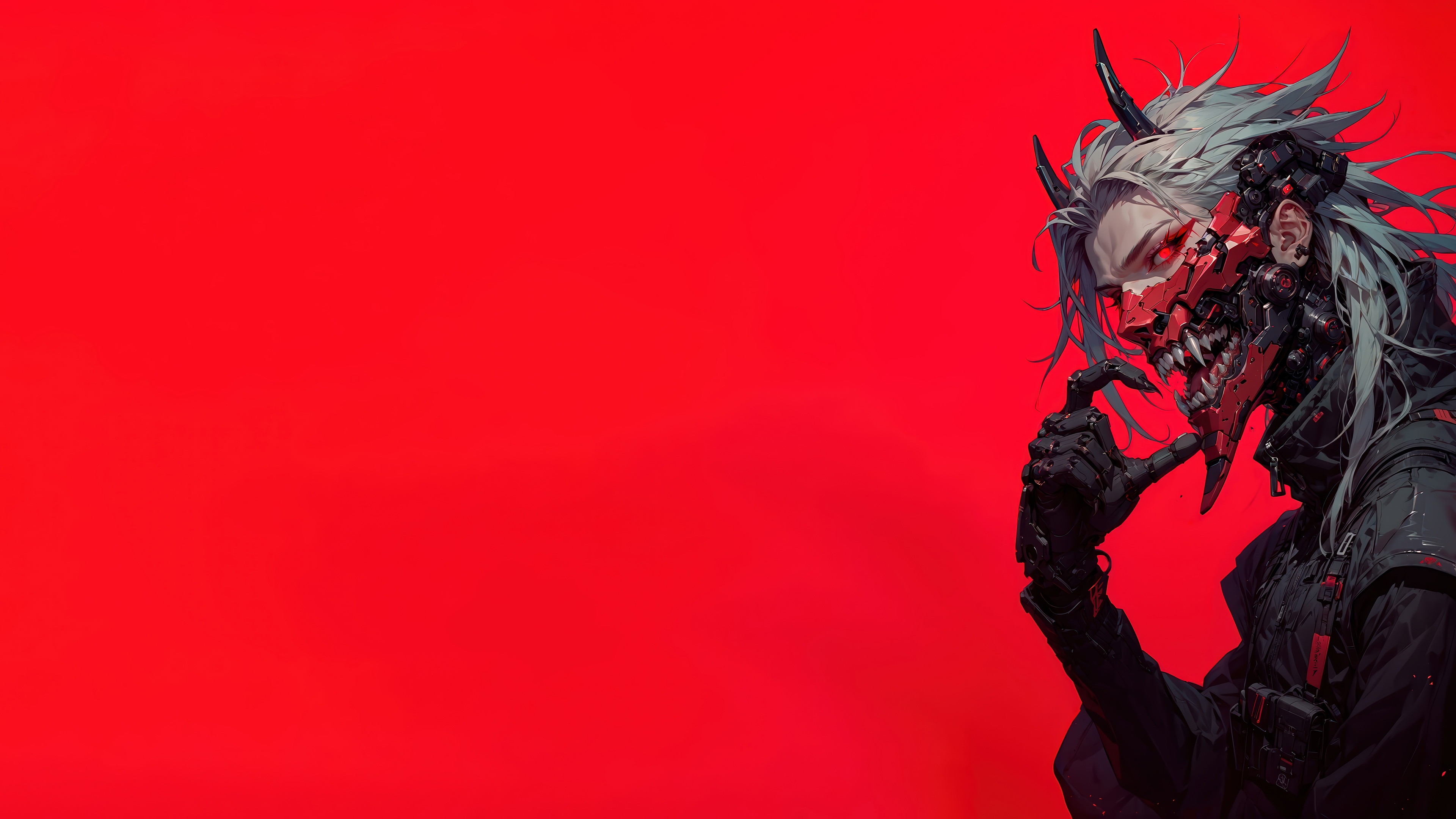 Cyberpunk Anime Boy with Mask 4K HD Wallpaper