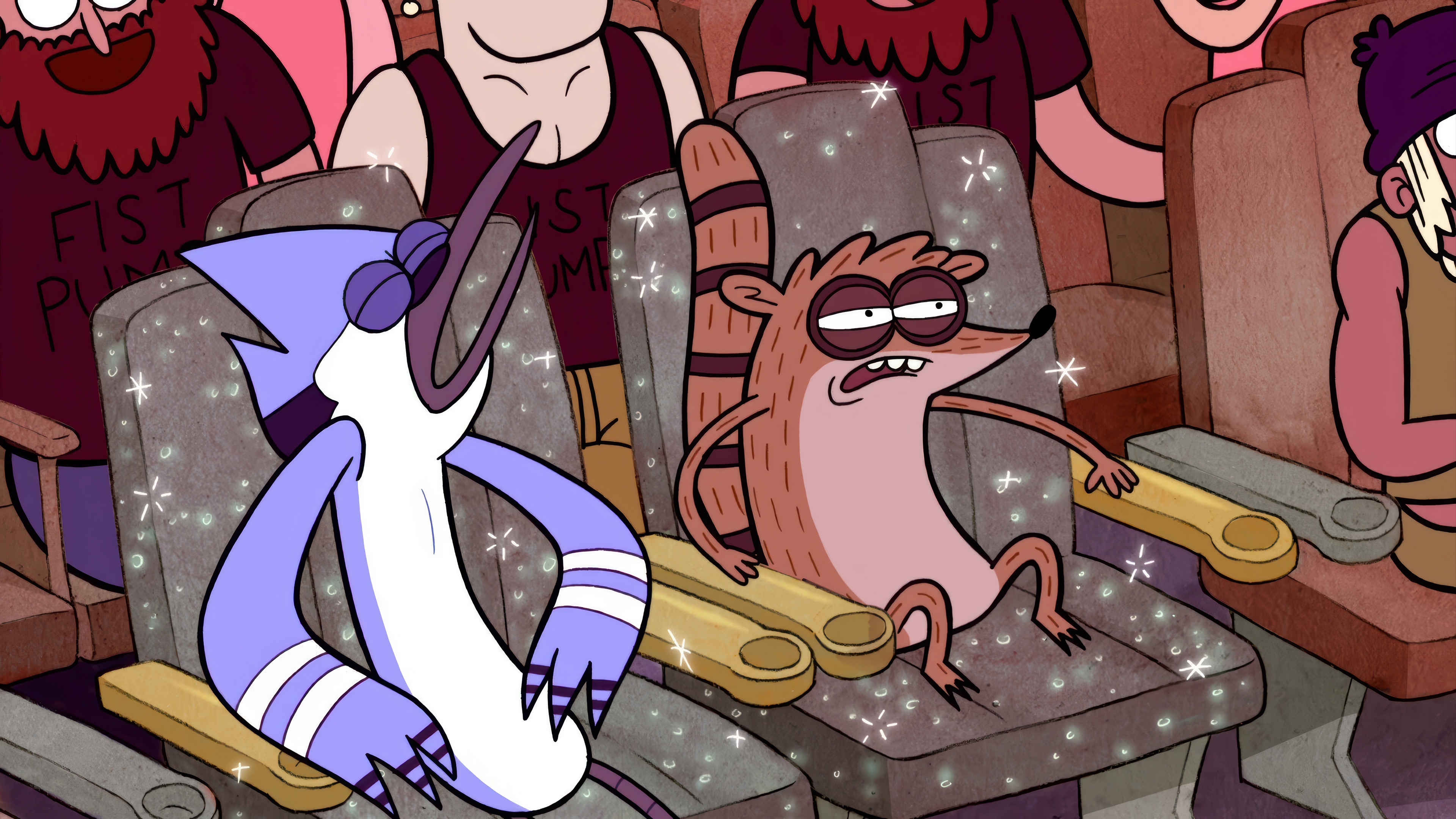 Regular Show: Mordecai and Rigby in Seats HD Wallpaper