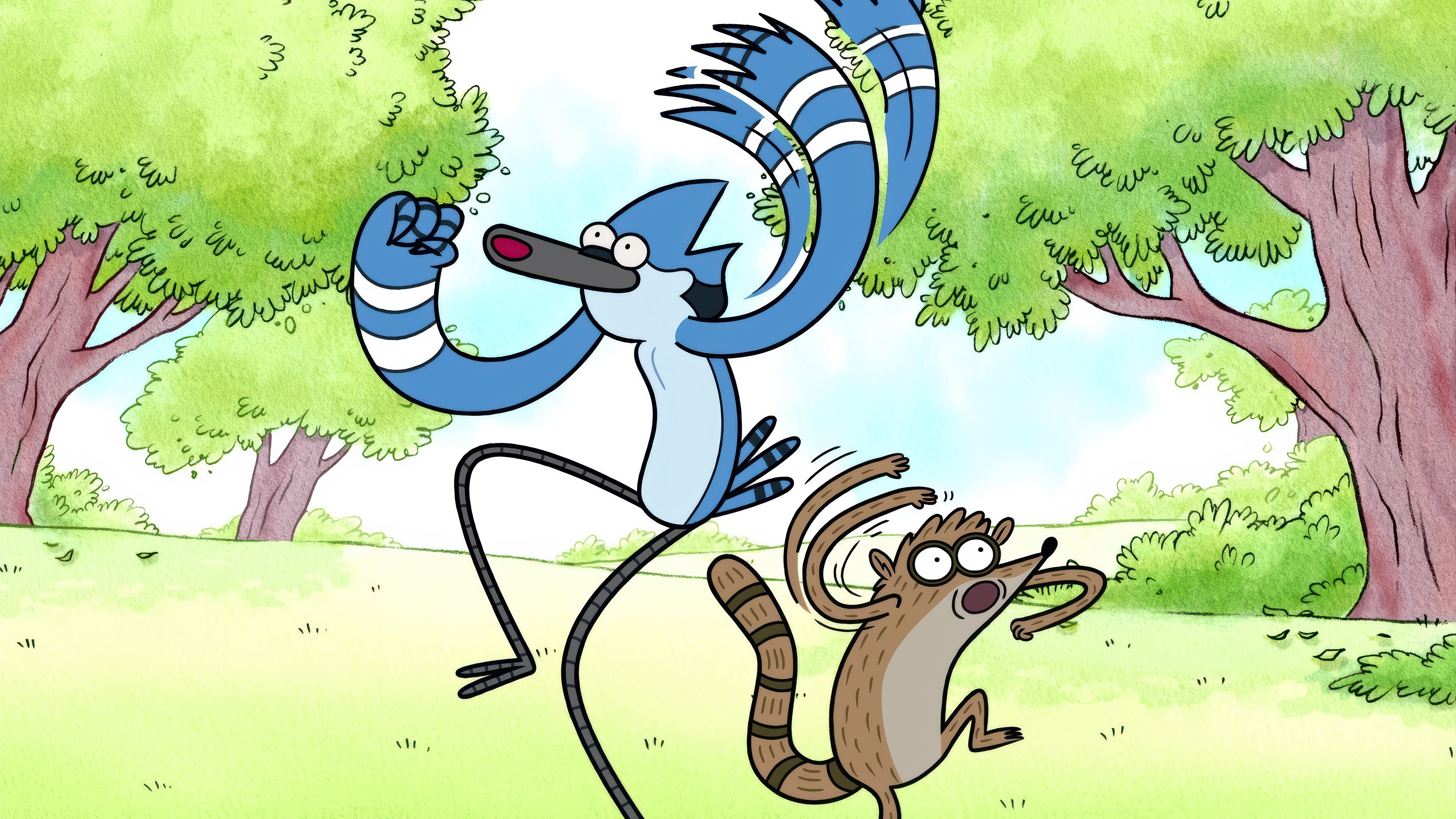 Mordecai and Rigby from Regular Show in 4K HD Wallpaper