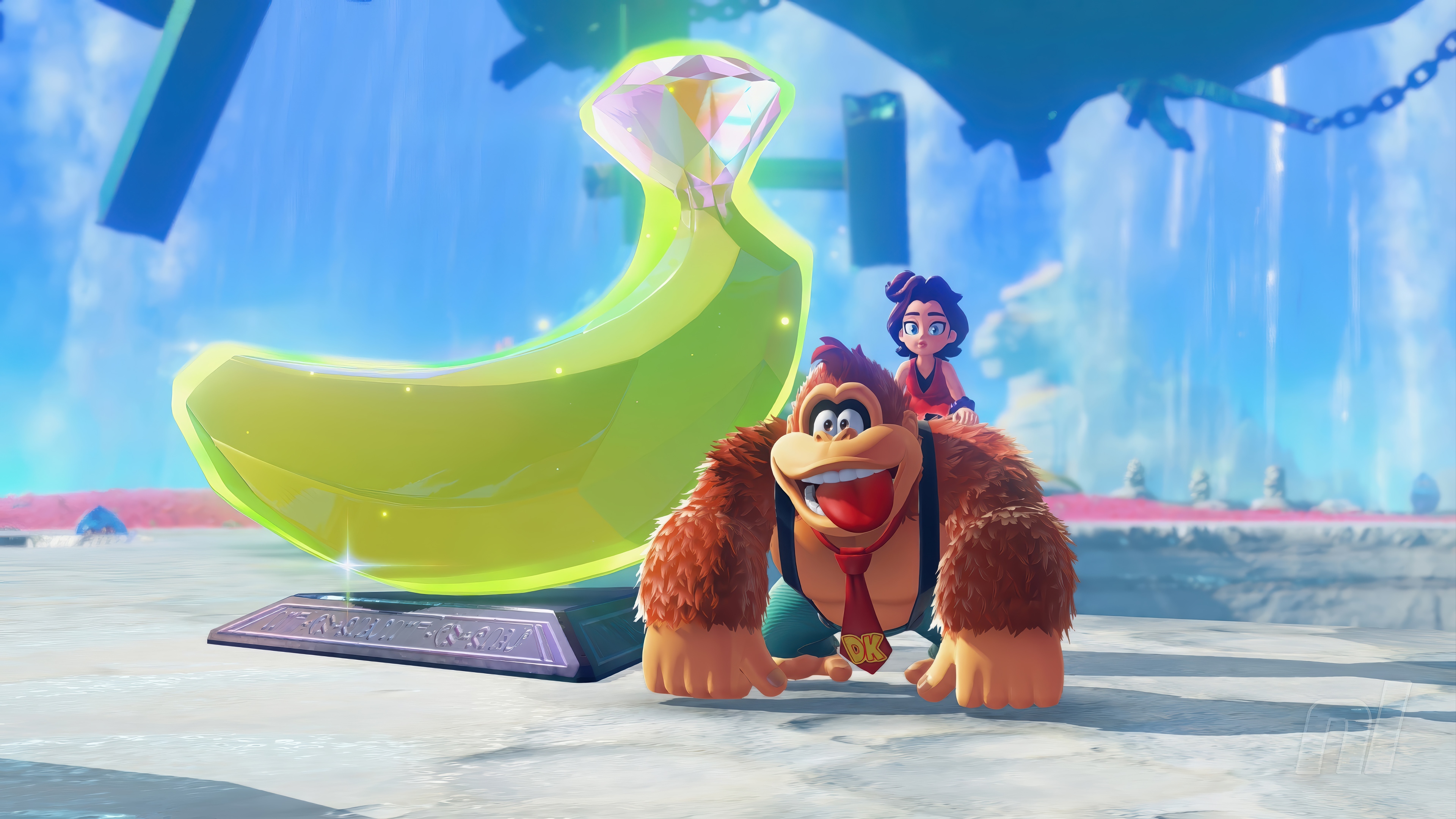 Donkey Kong and girl with banana gem HD Wallpaper