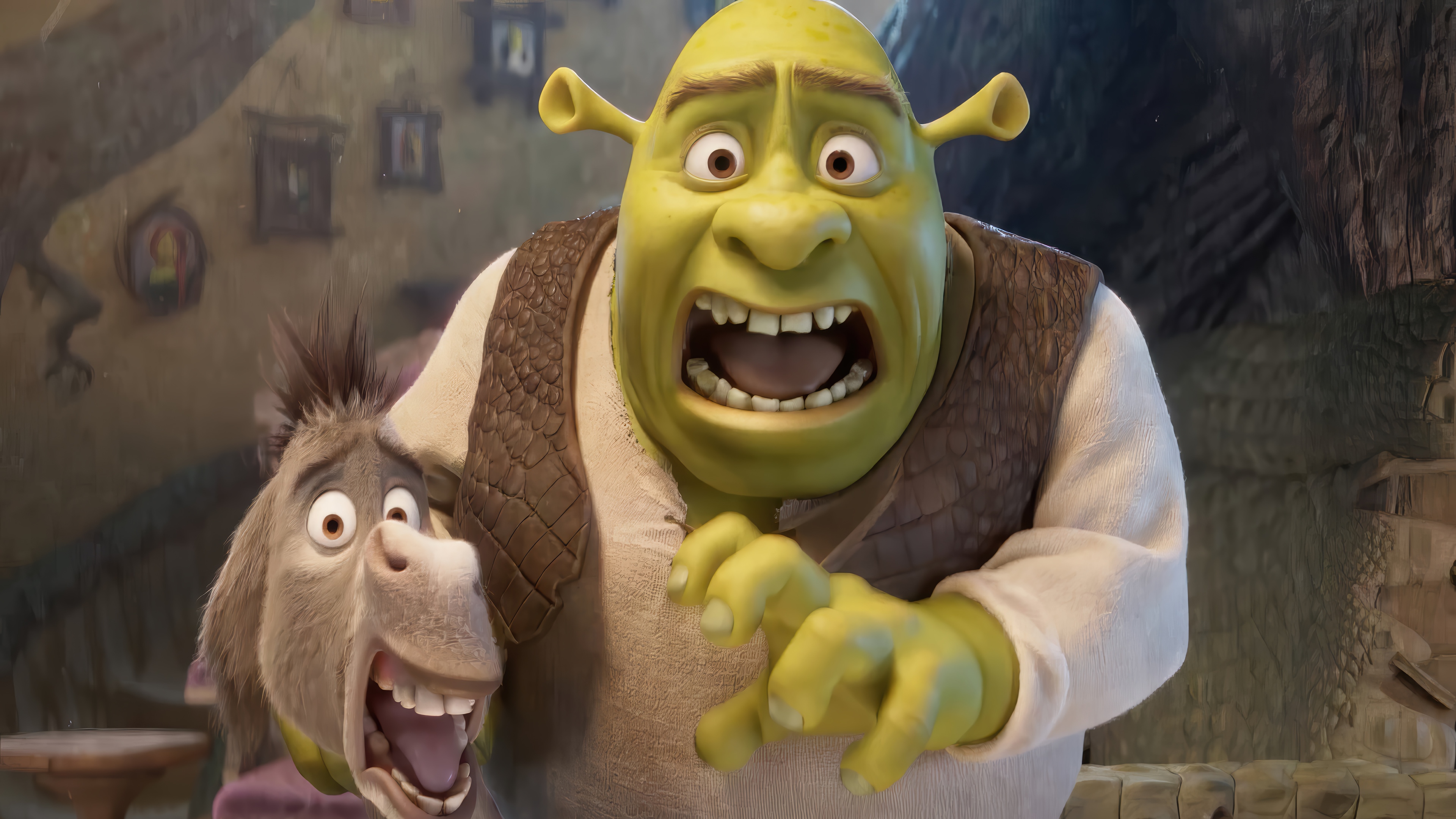 Shrek and Donkey in 4K HD Wallpaper