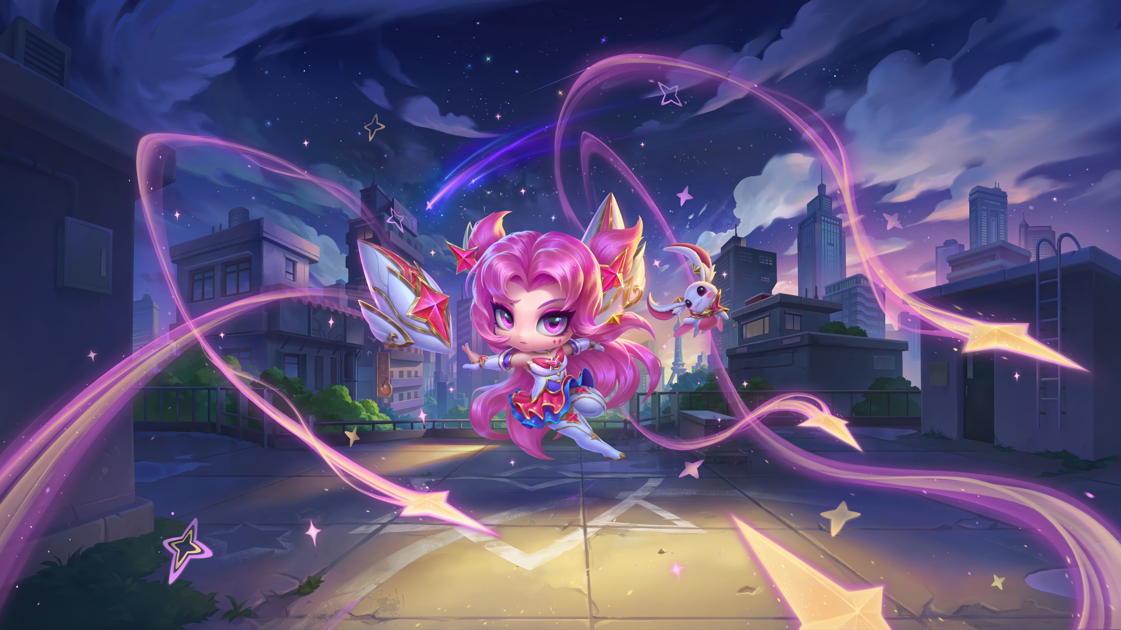 Chibi Star Guardian Jinx in Teamfight Tactics 4K HD Wallpaper