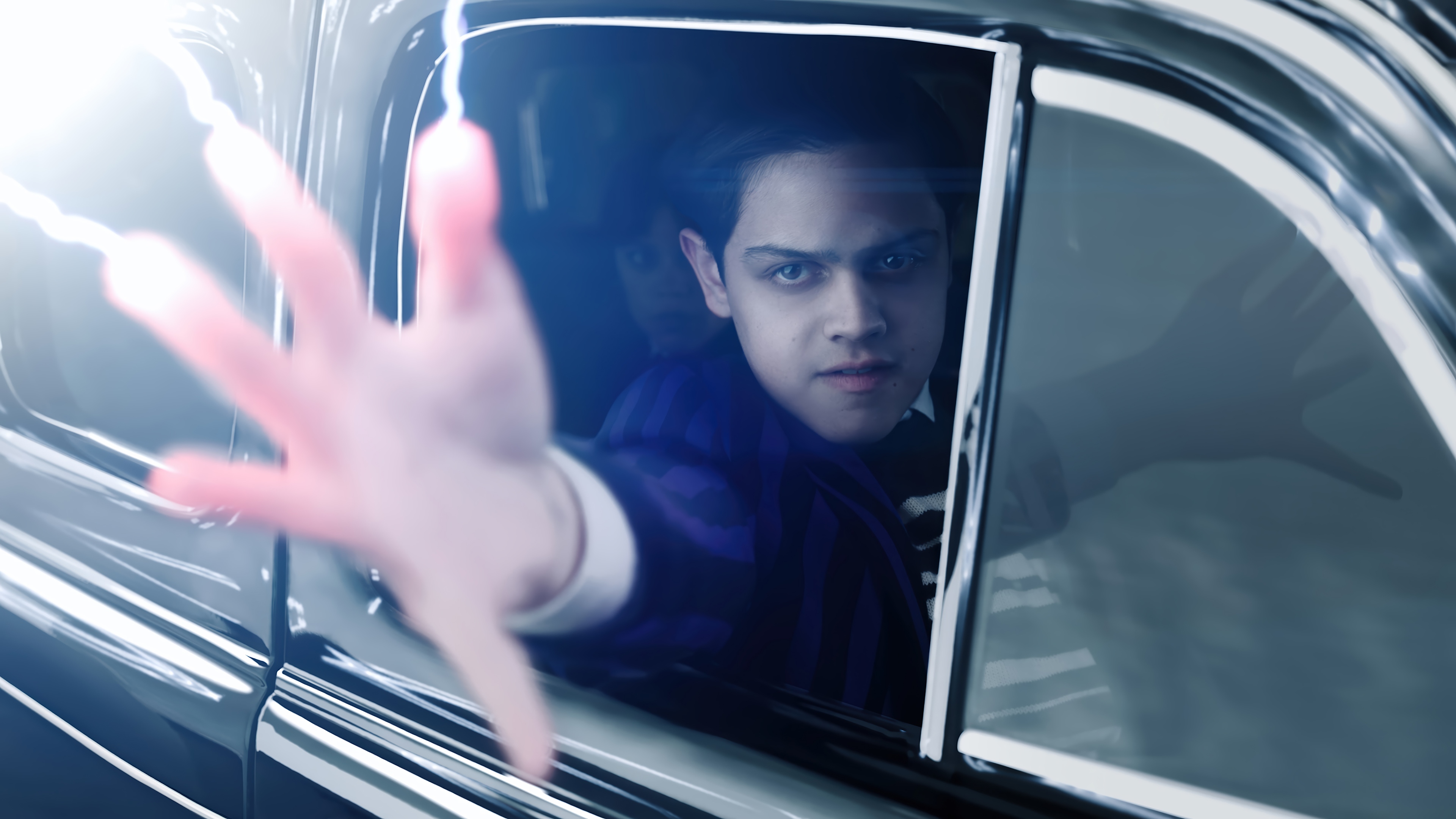 Pugsley Addams in a car, Wednesday - Series 4K HD Wallpaper