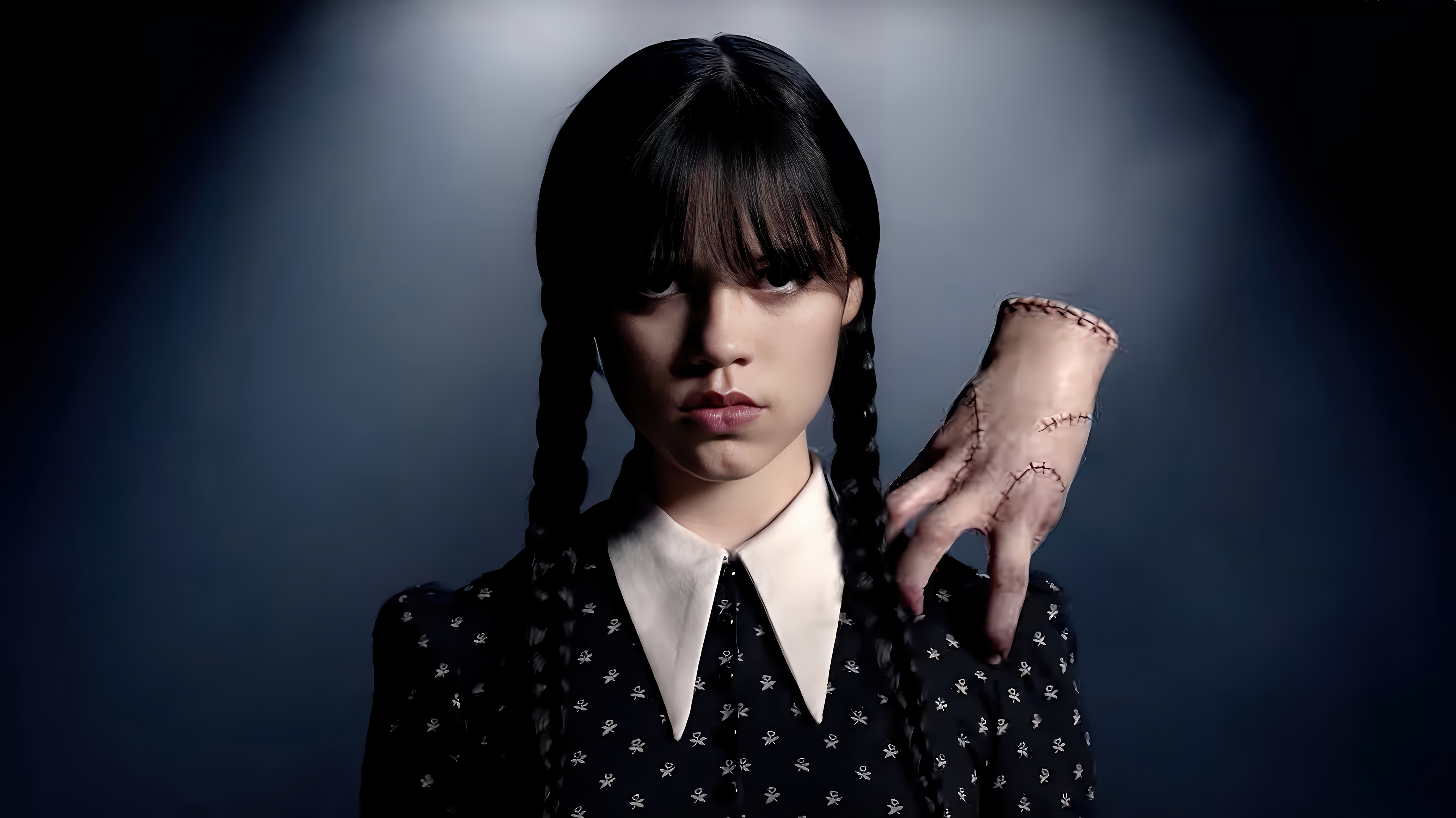 Wednesday Addams and Thing 4K HD Wallpaper