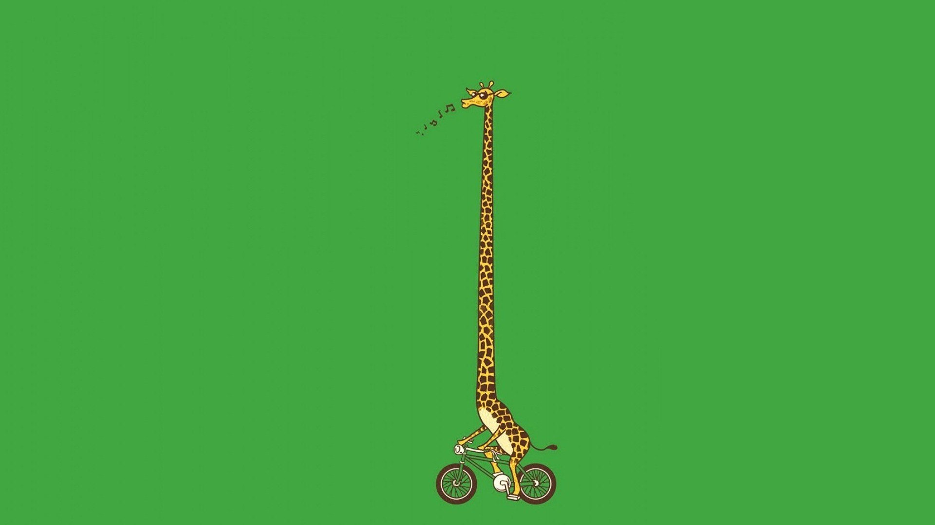 Giraffe riding a bicycle and singing HD Wallpaper