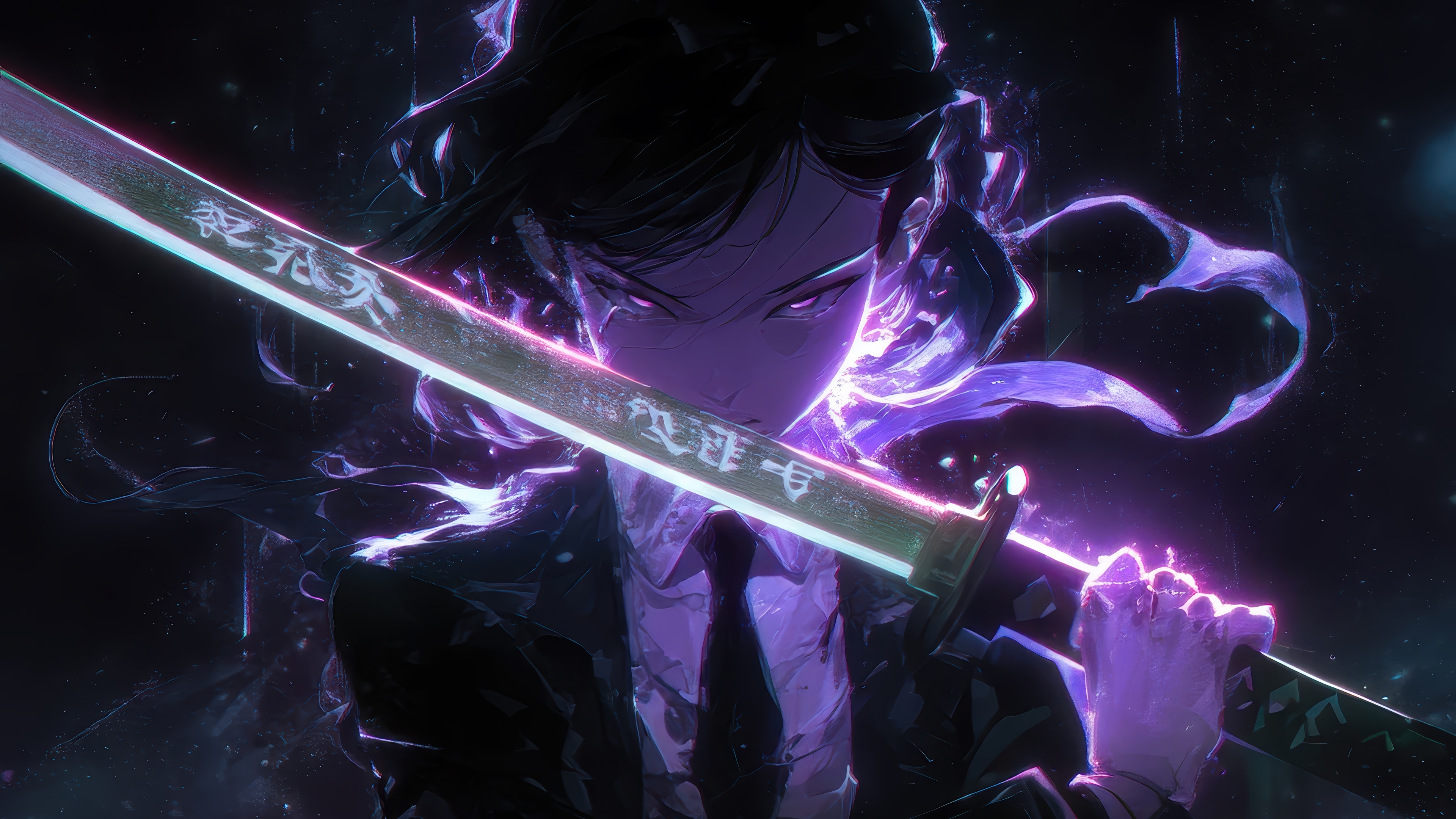 Anime girl with katana in 4K HD Wallpaper