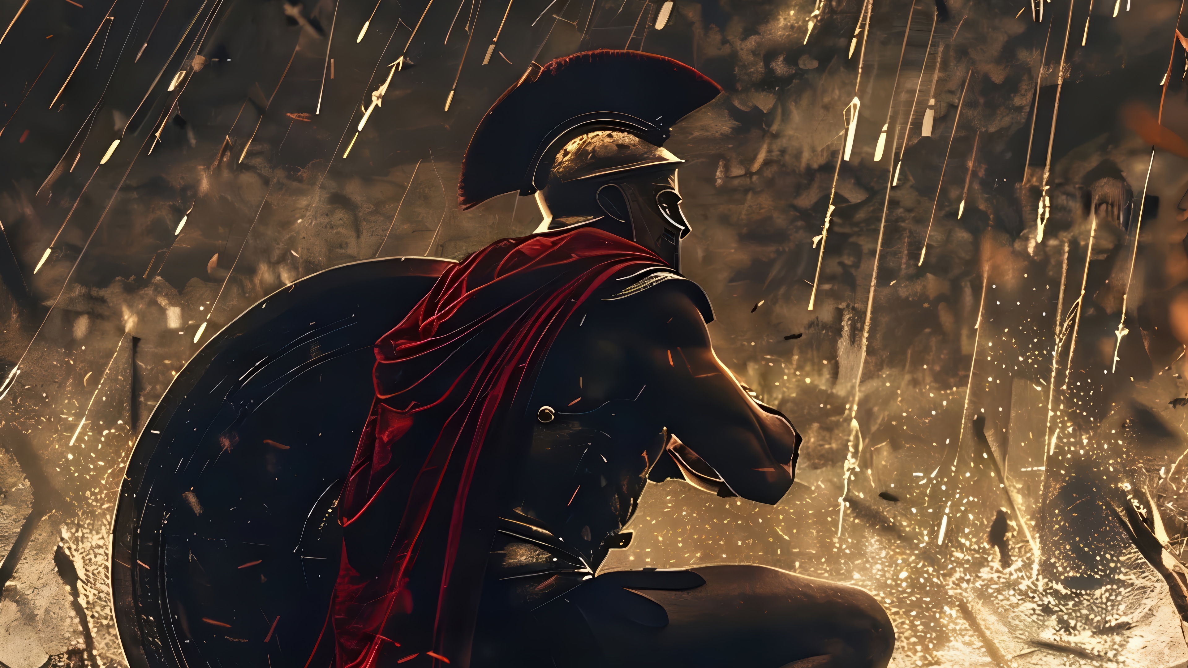 Spartan warrior in battle 4K HD Wallpaper