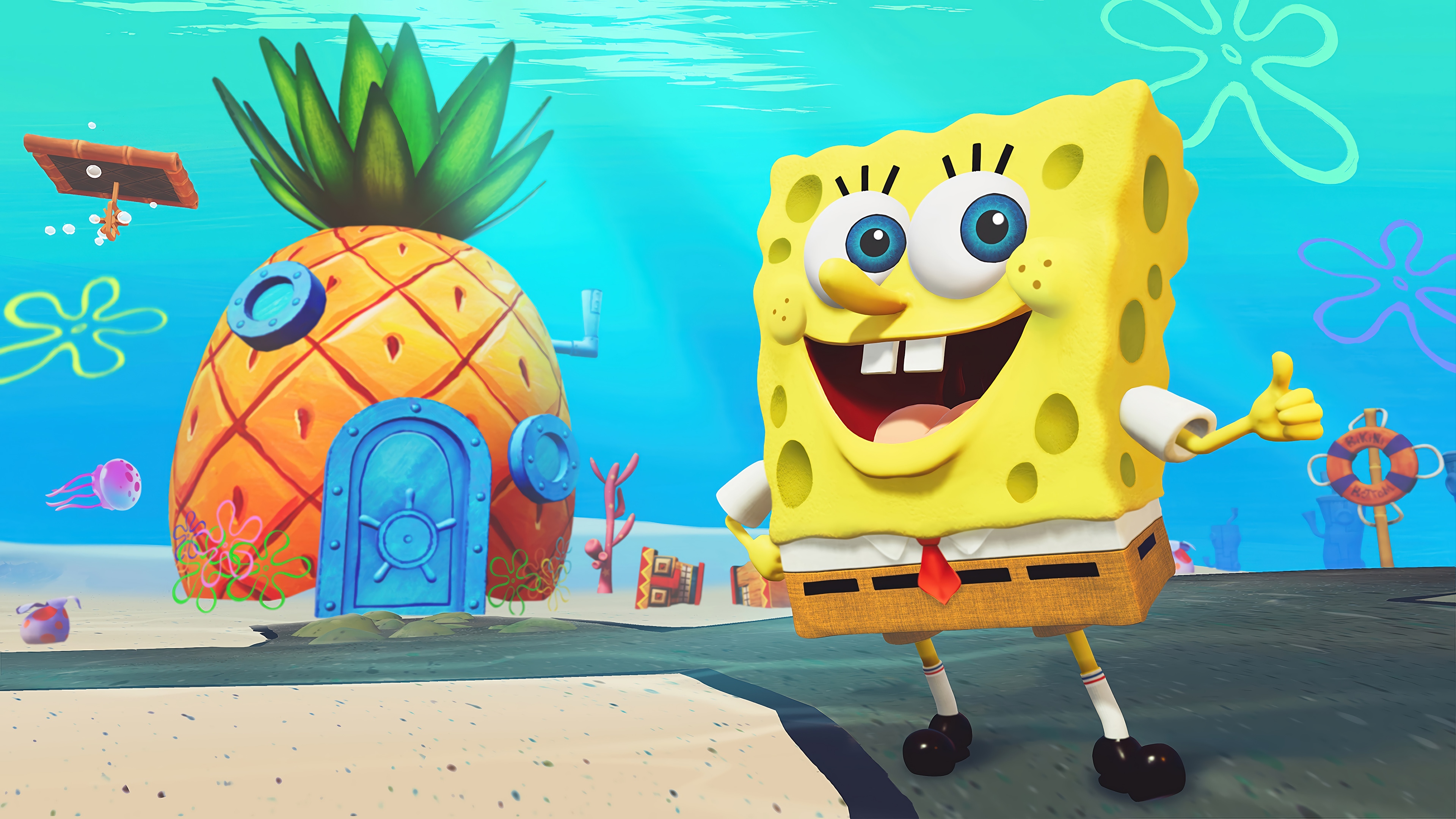 SpongeBob SquarePants and his pineapple house HD Wallpaper