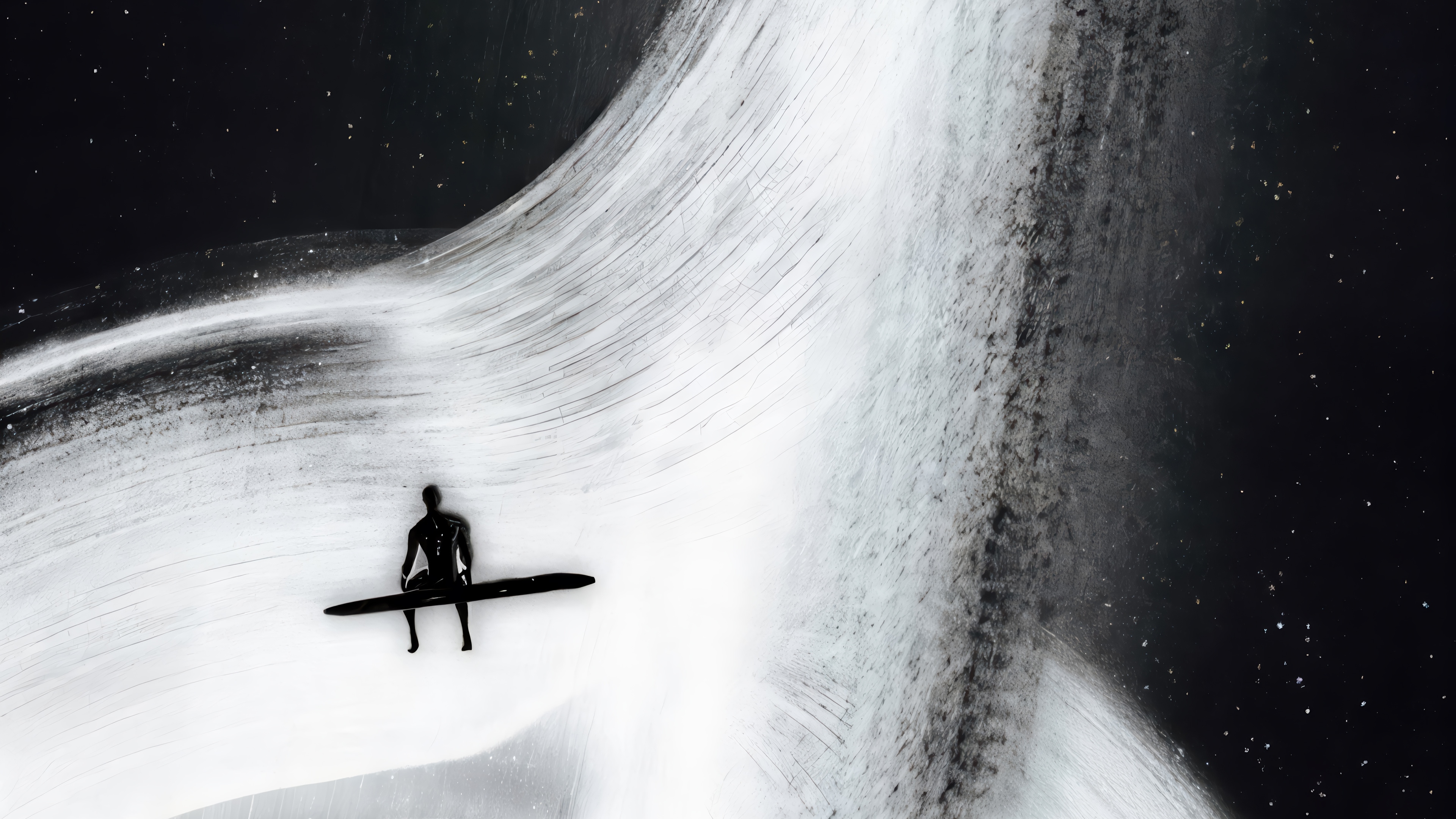 Silver Surfer in space with a wave HD Wallpaper