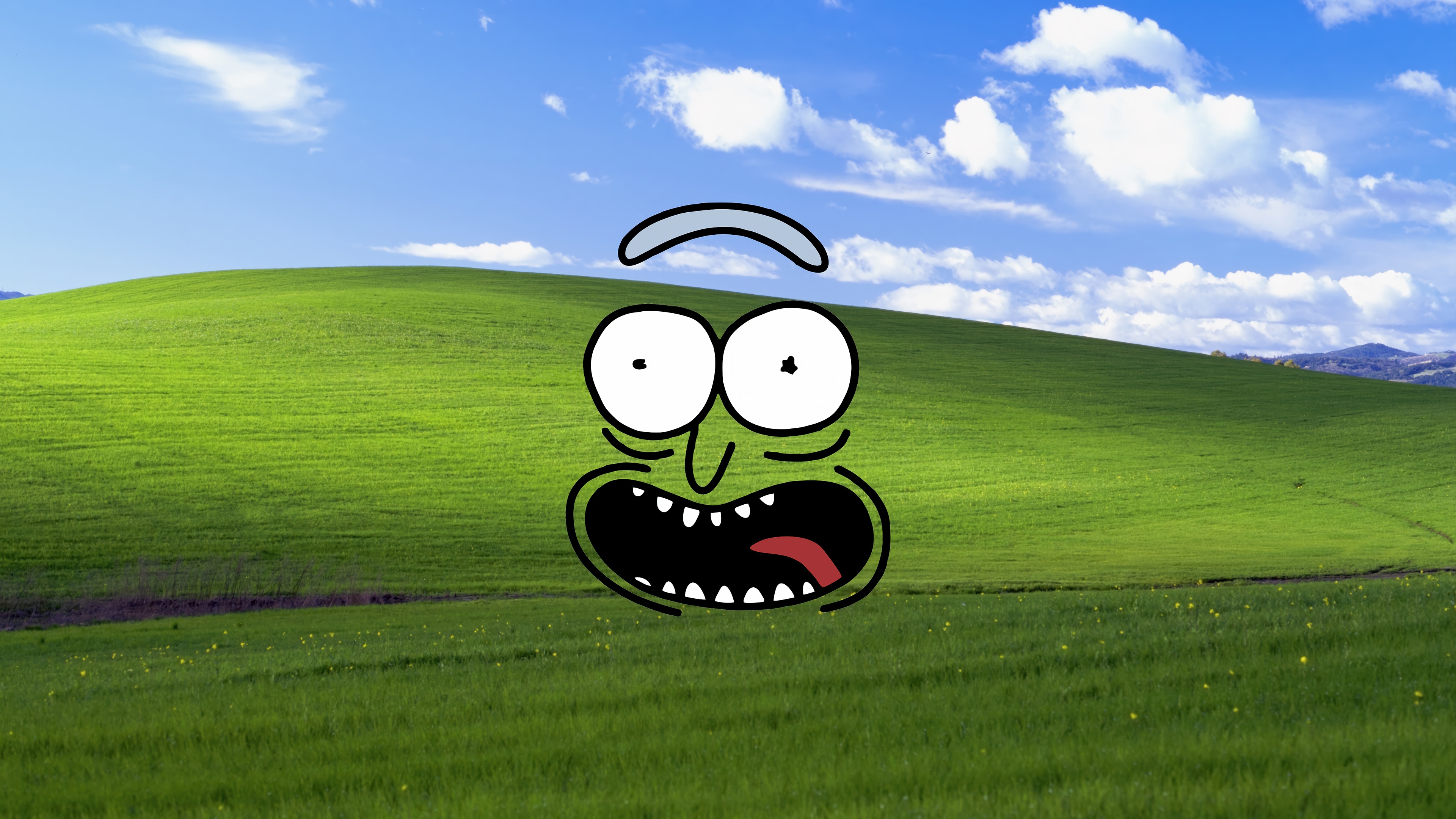 Rick Sanchez on Windows XP Bliss HD Wallpaper
