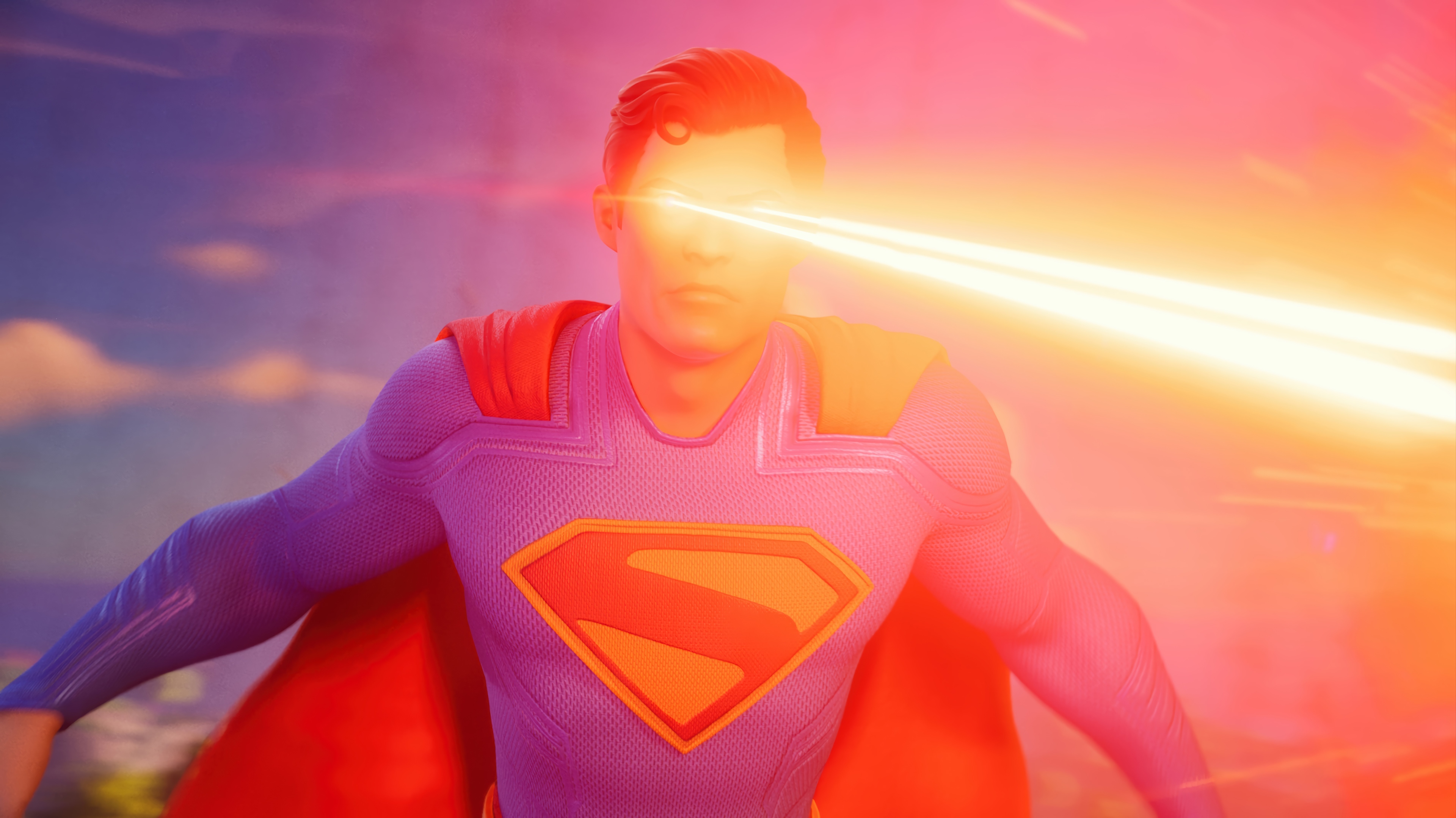 Superman using heat vision in Fortnite 4K HD Wallpaper