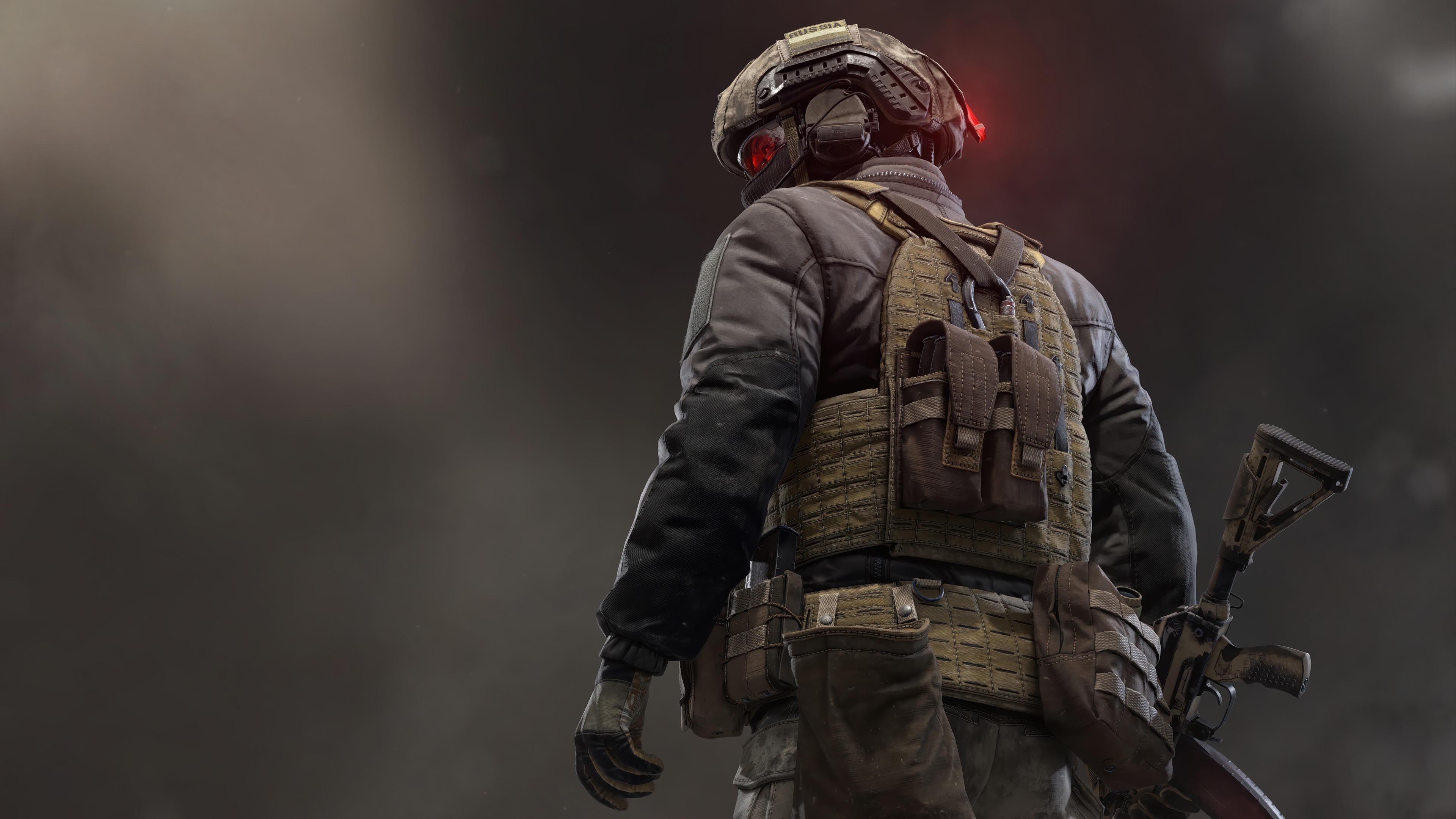 Soldier in tactical gear with rifle HD Wallpaper
