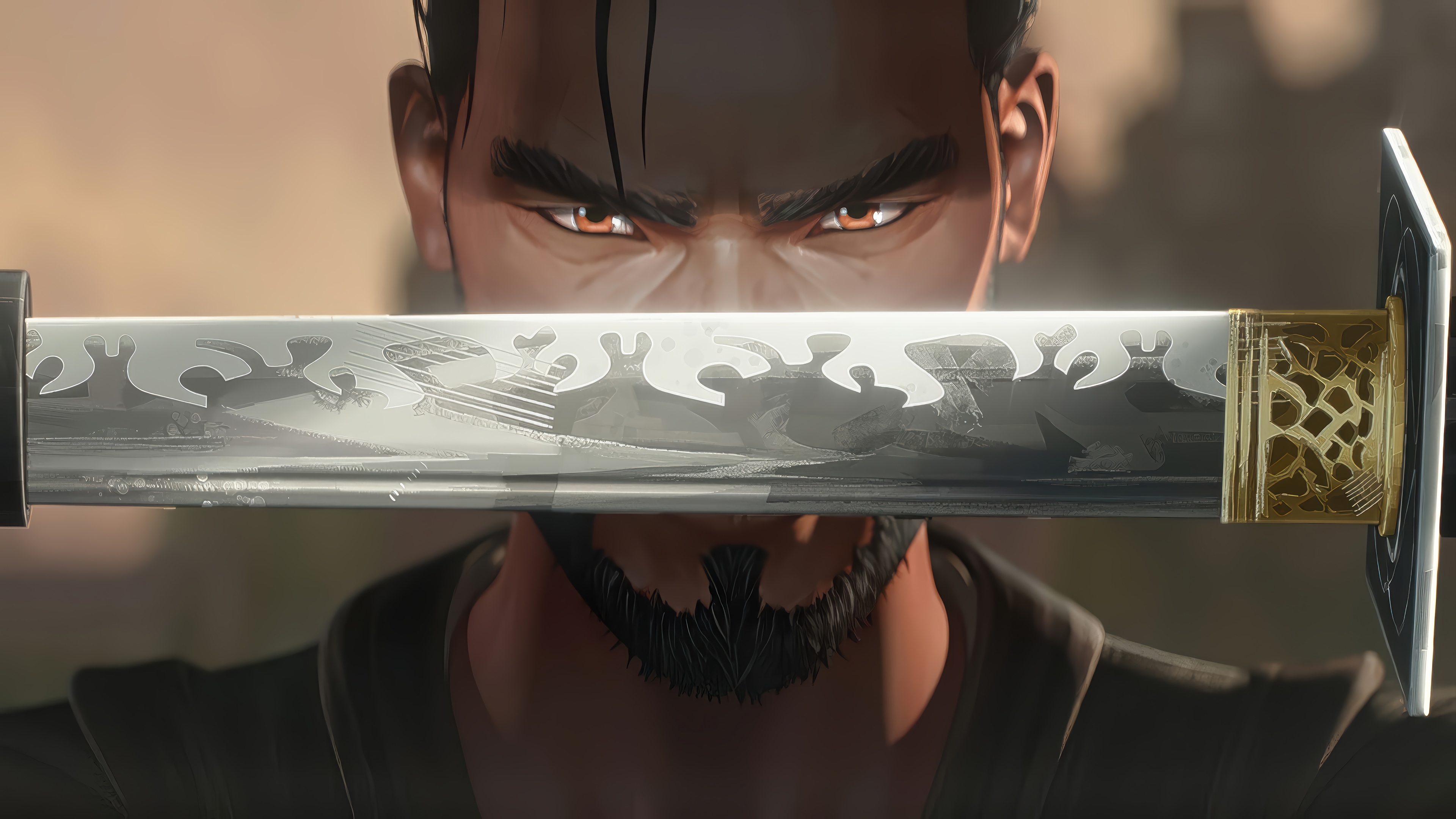 Samurai with Katana 4K HD Wallpaper