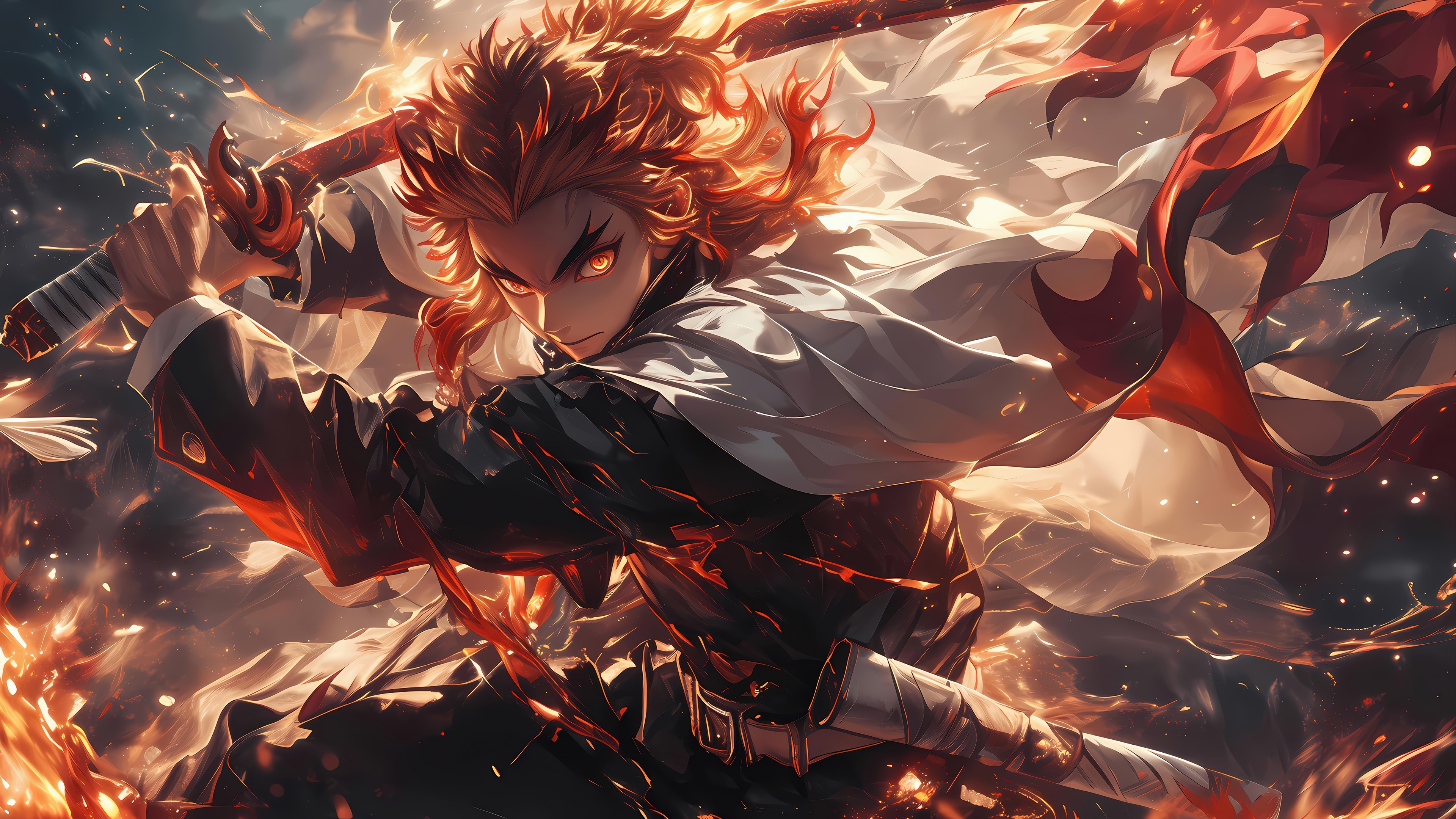 Kyojuro Rengoku from Demon Slayer in 4K HD Wallpaper