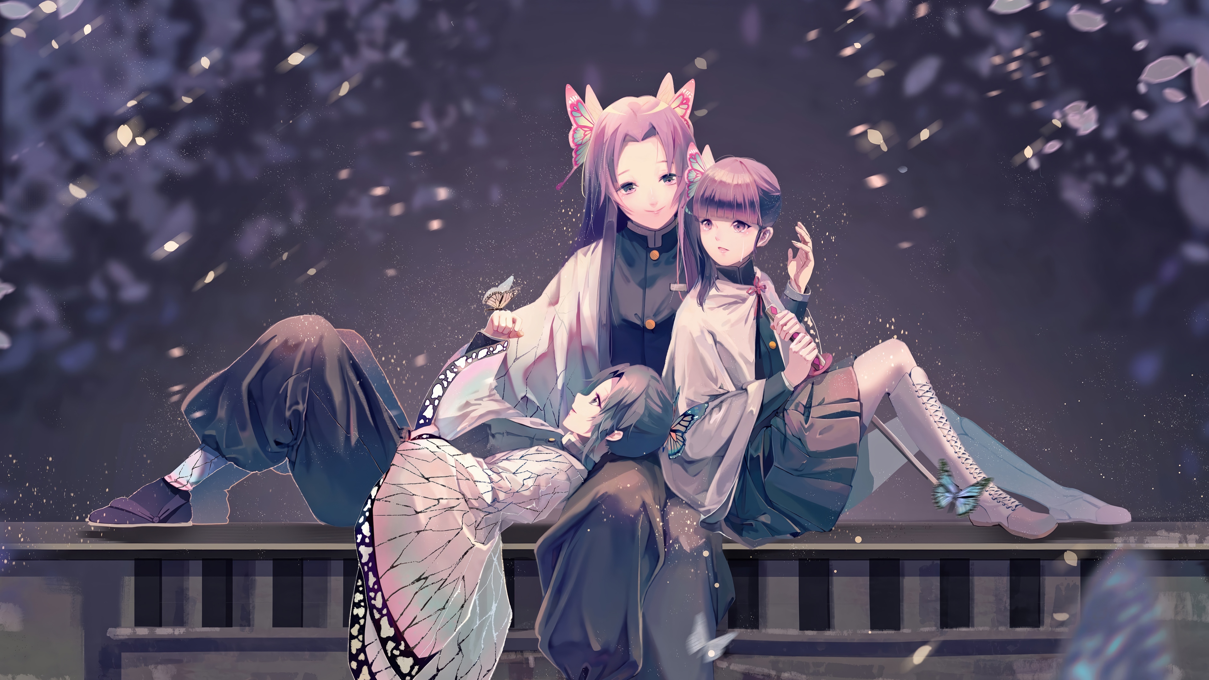 Demon Slayer: Shinobu, Kanae, and Kanao HD Wallpaper