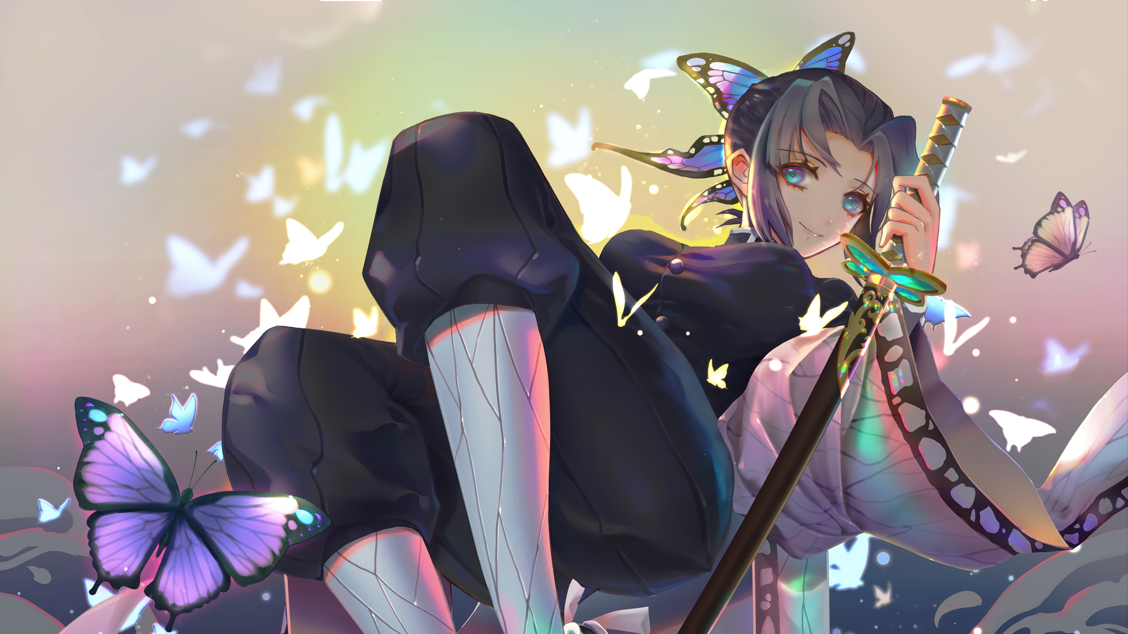 Shinobu Kocho from Demon Slayer Kimetsu no Yaiba 4K HD Wallpaper