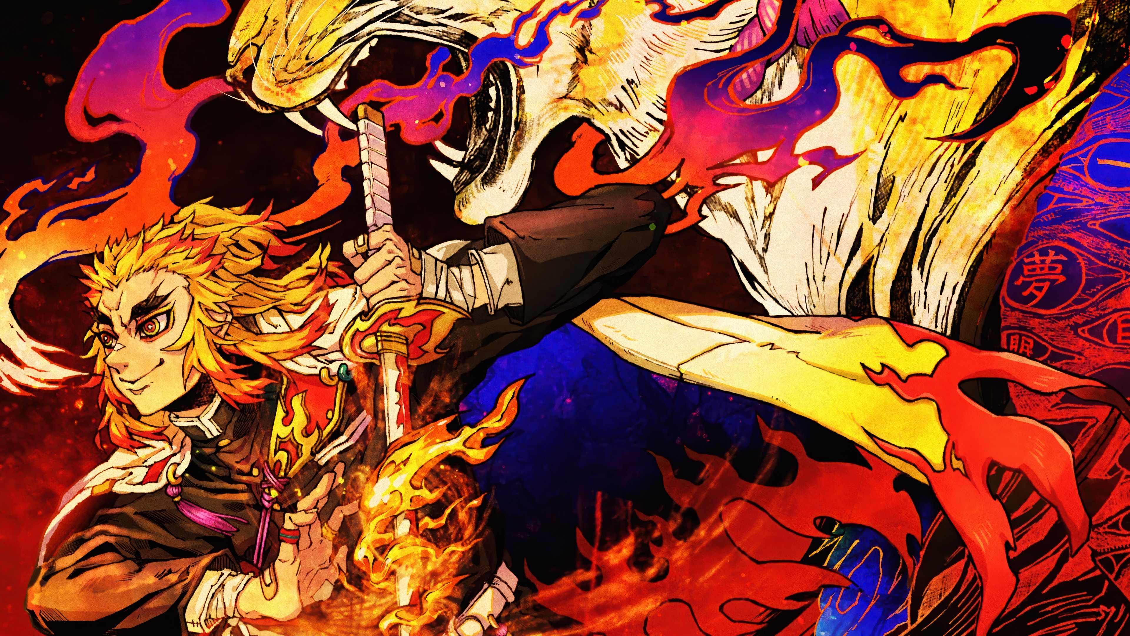Kyojuro Rengoku Demon Slayer 4K HD Wallpaper