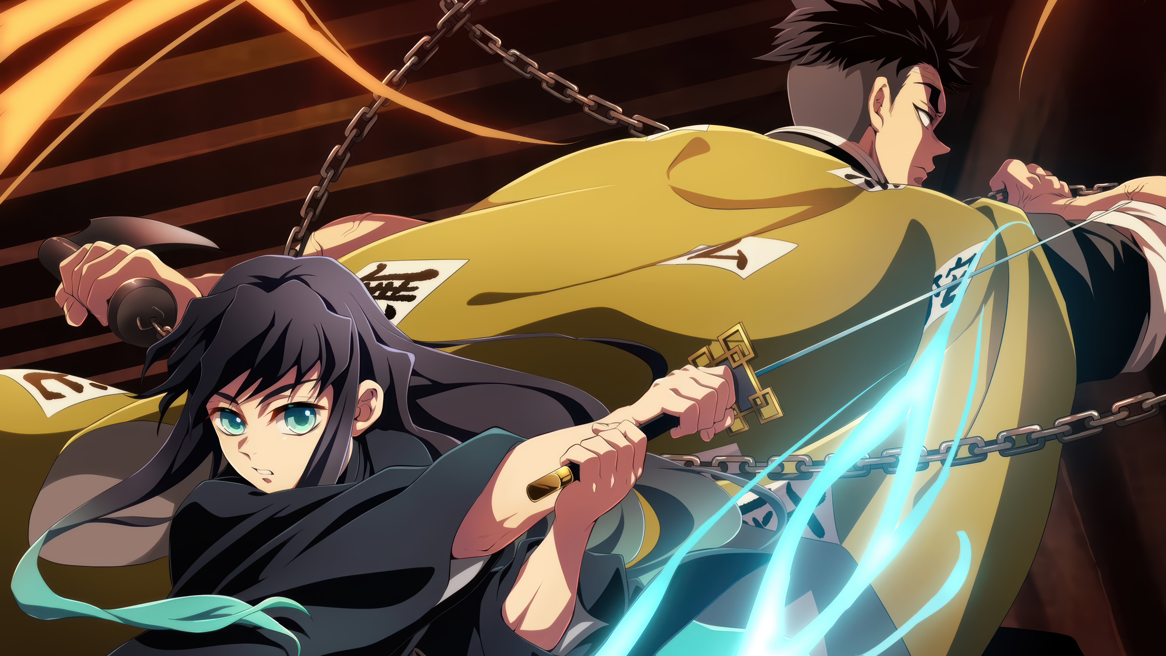Muichiro Tokito and Gyomei Himejima in Demon Slayer 4K HD Wallpaper