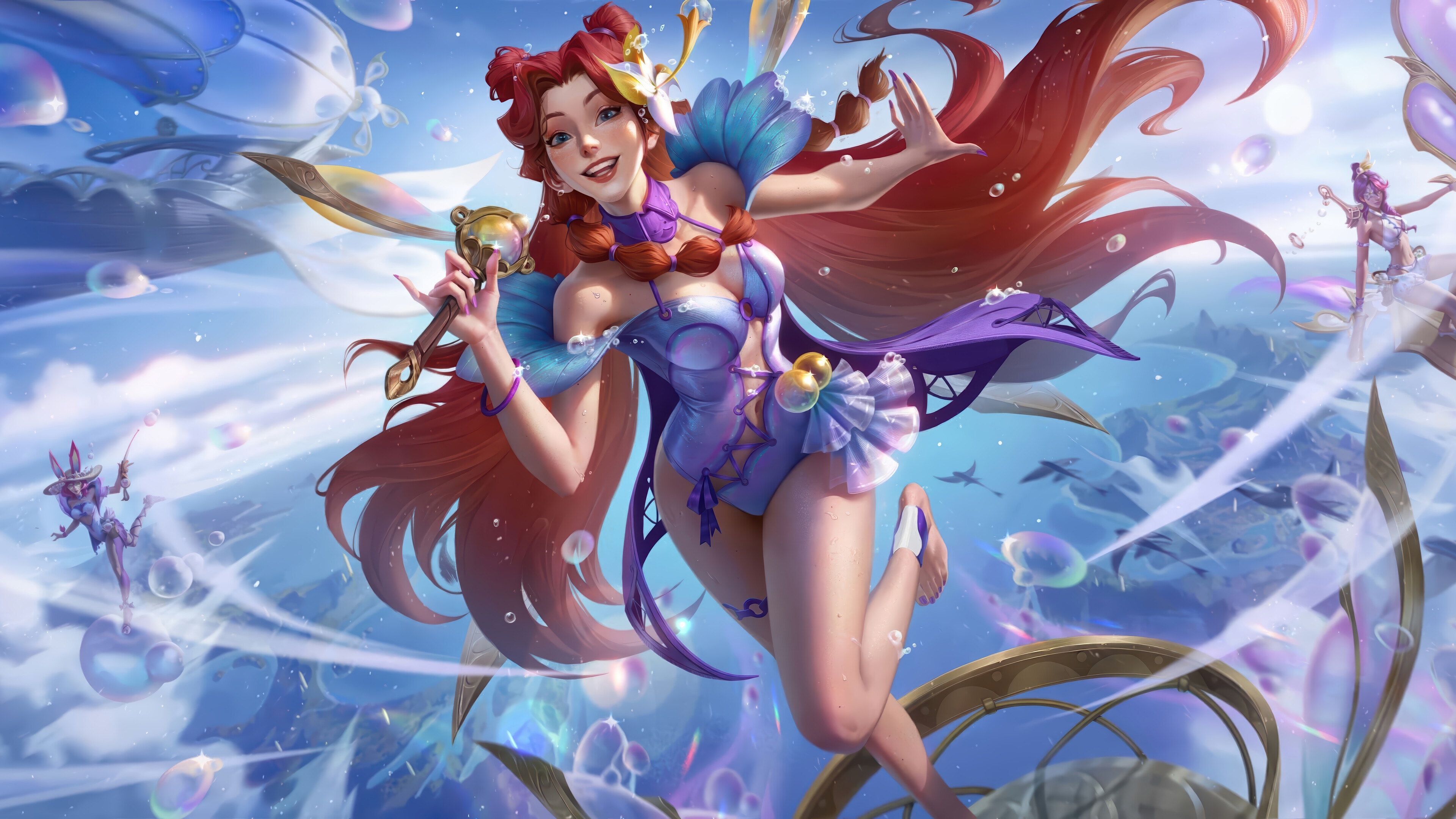 Summer Party Seraphine in League of Legends 4K Splash Art HD Wallpaper