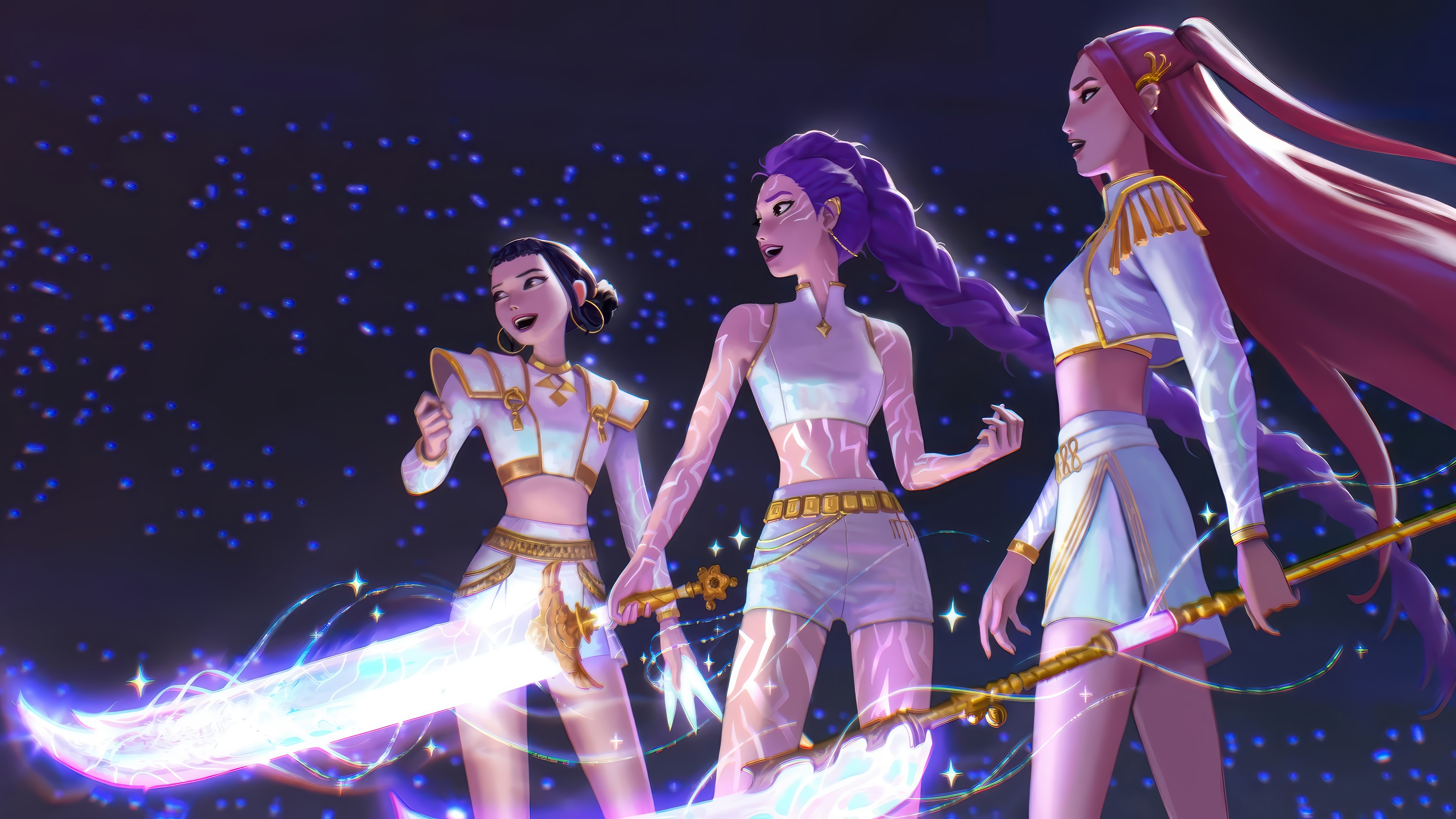 KPop Demon Hunters Mira, Rumi, and Zoey 4K HD Wallpaper