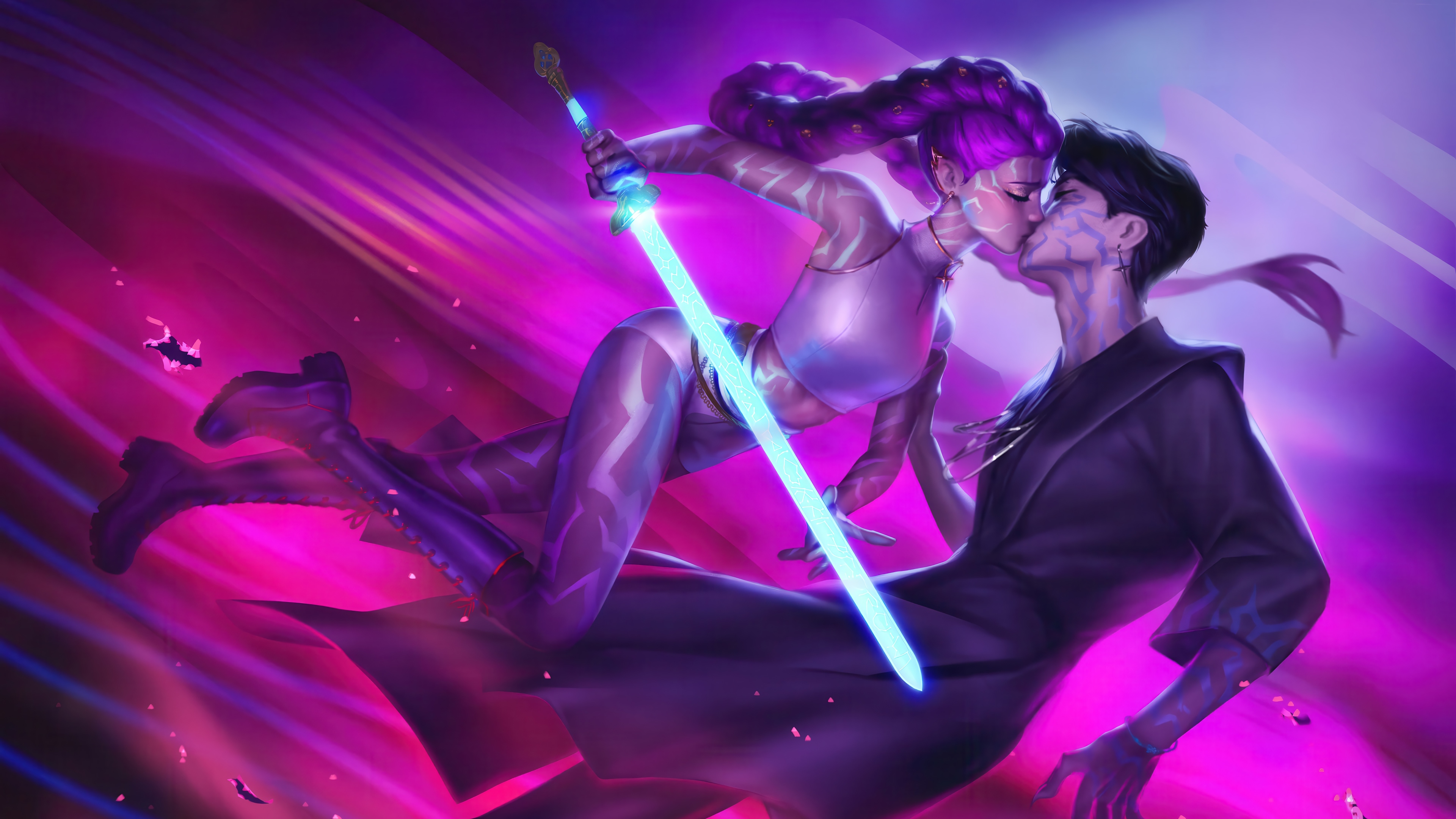 Rumi and Jinu from KPop Demon Hunters 4K HD Wallpaper