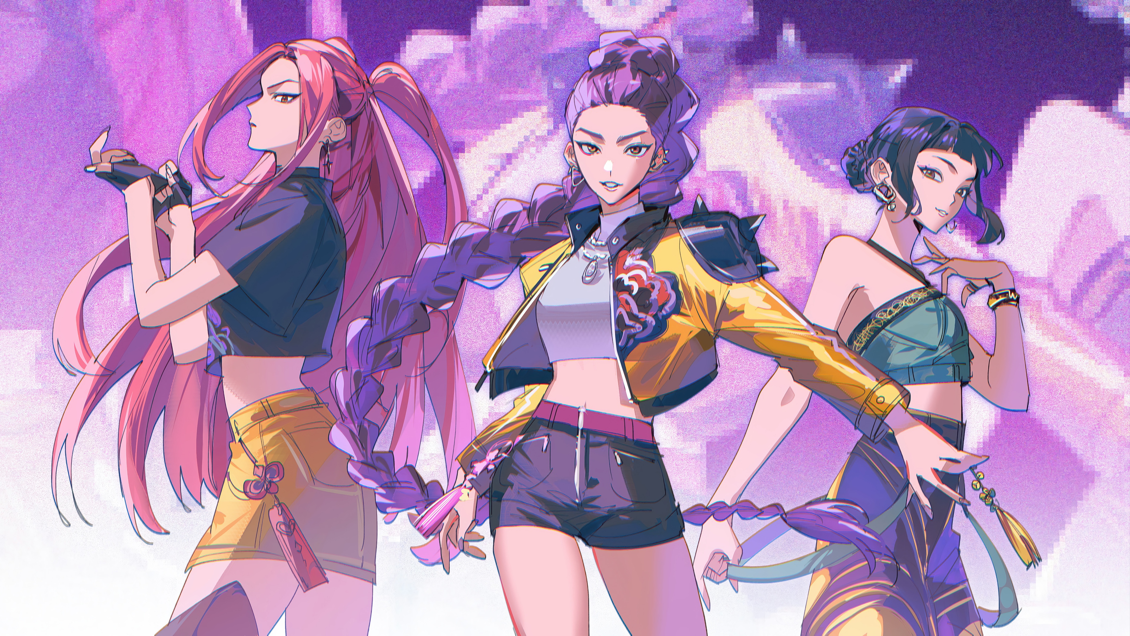 KPop Demon Hunters Rumi, Mira, and Zoey HD Wallpaper