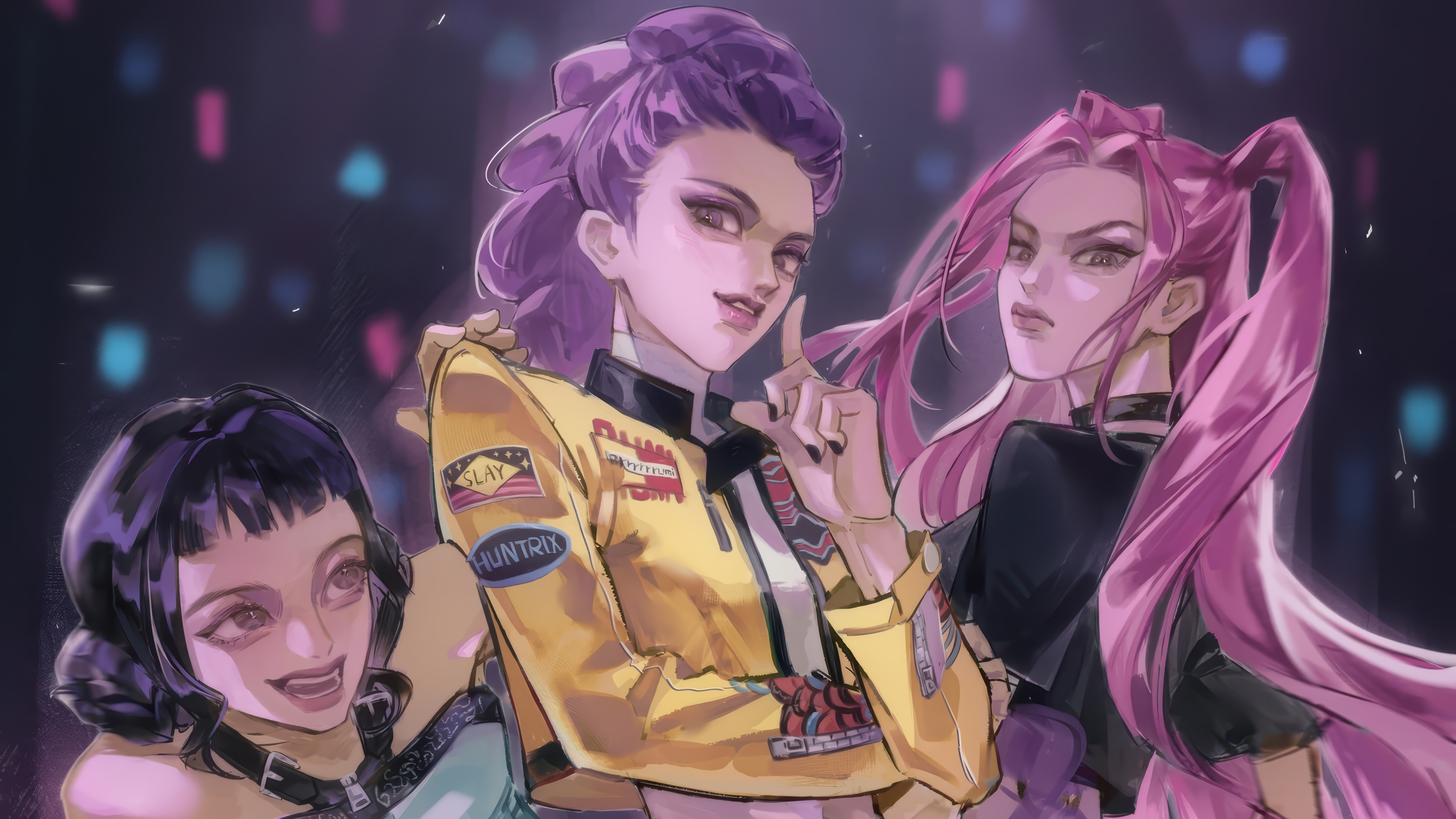 KPop Demon Hunters: Rumi, Mira, and Zoey HD Wallpaper