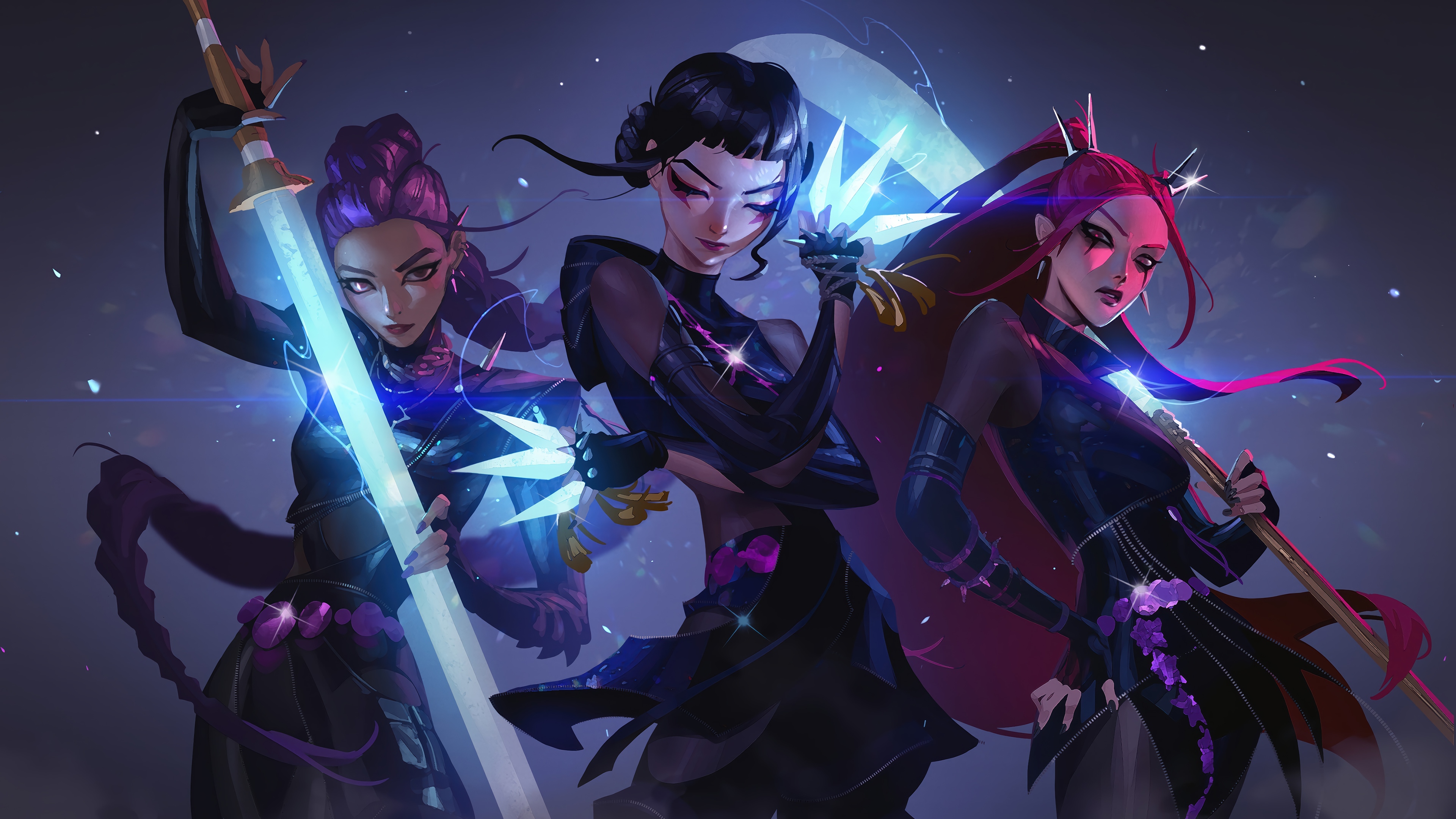 KPop Demon Hunters Zoey, Mira, and Rumi 4K HD Wallpaper