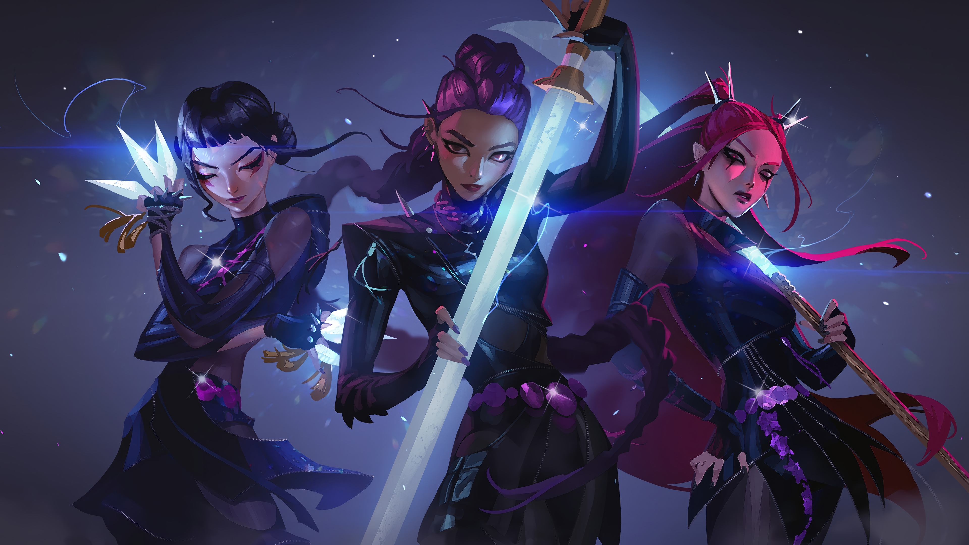 KPop Demon Hunters Rumi, Mira, and Zoey HD Wallpaper