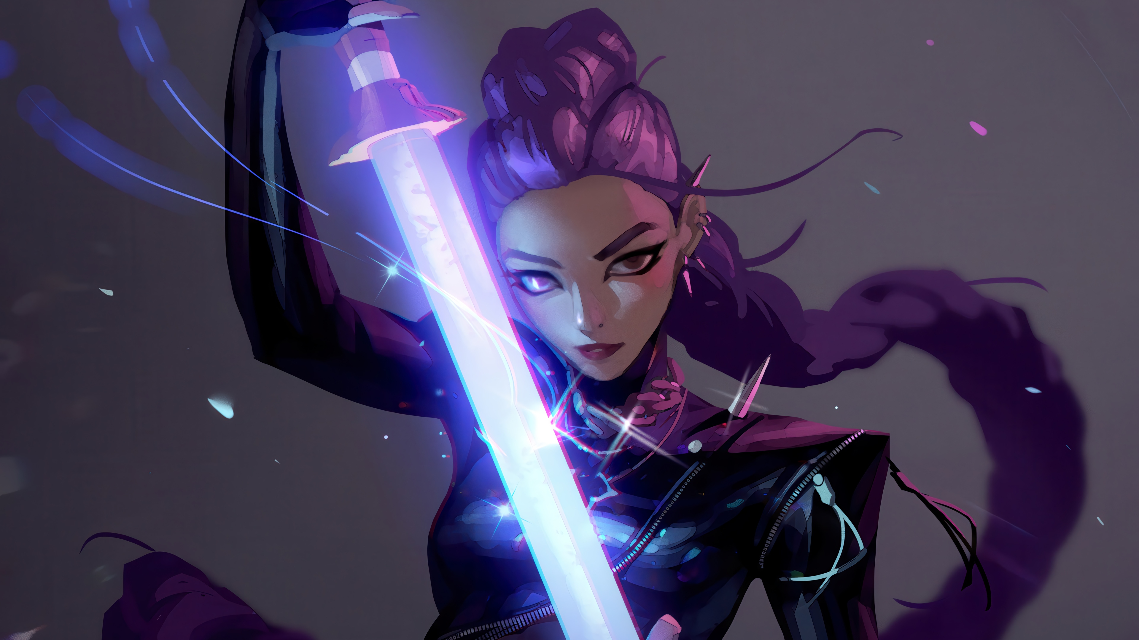 Rumi with a glowing sword HD Wallpaper