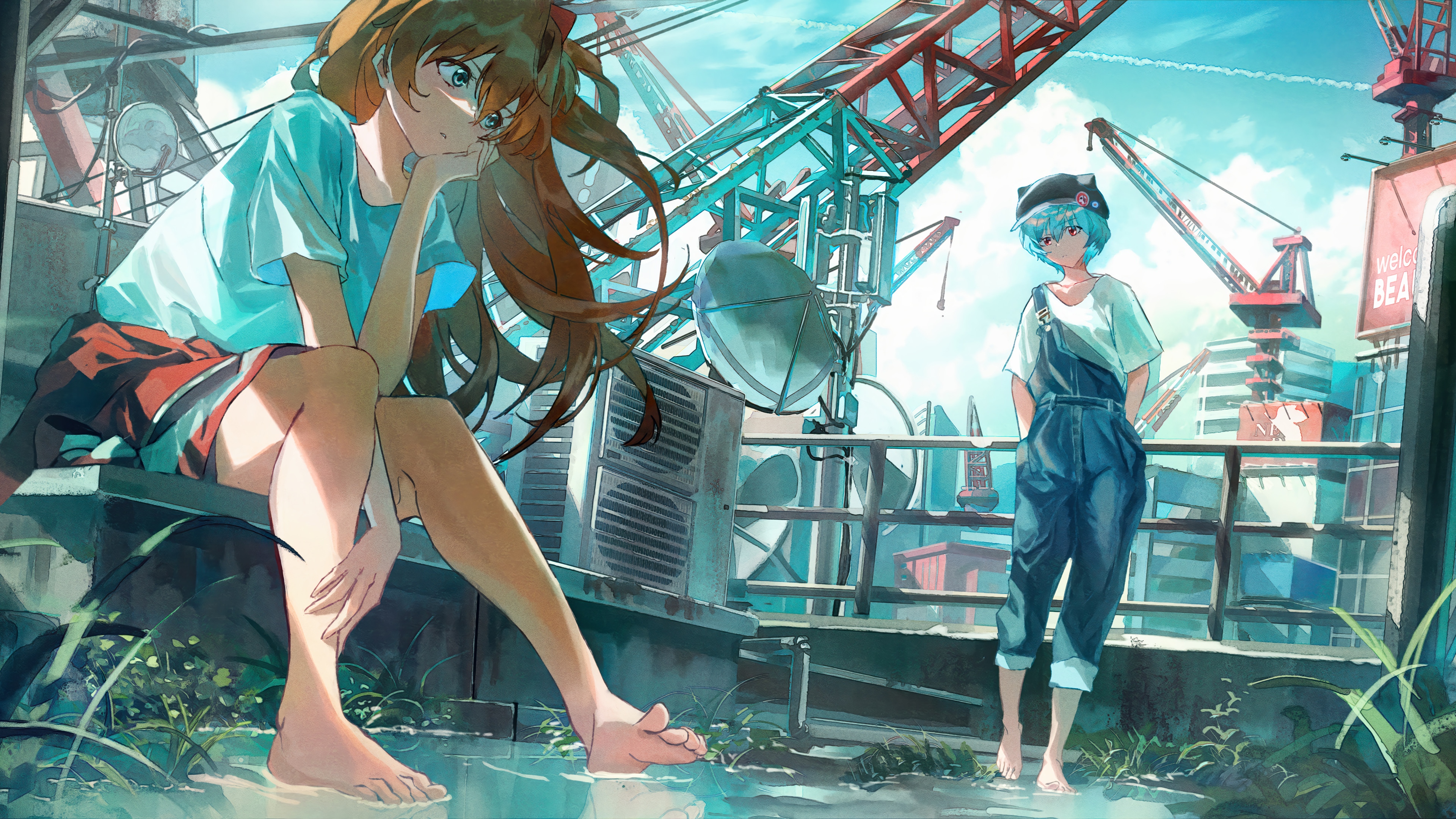 Asuka Langley Soryu and Rei Ayanami in 4K HD Wallpaper