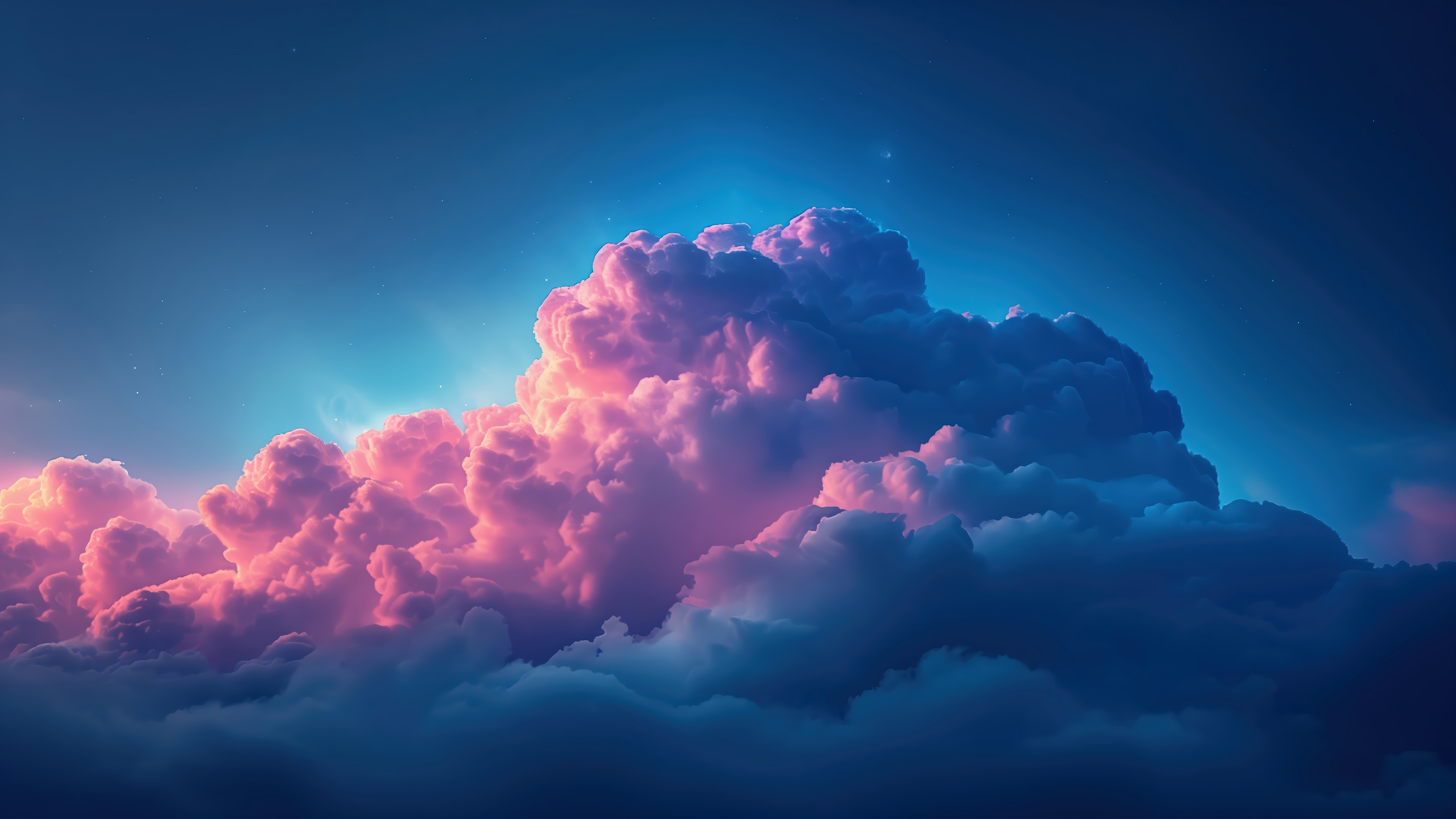 Pink and Blue Clouds in the Sky 4K HD Wallpaper