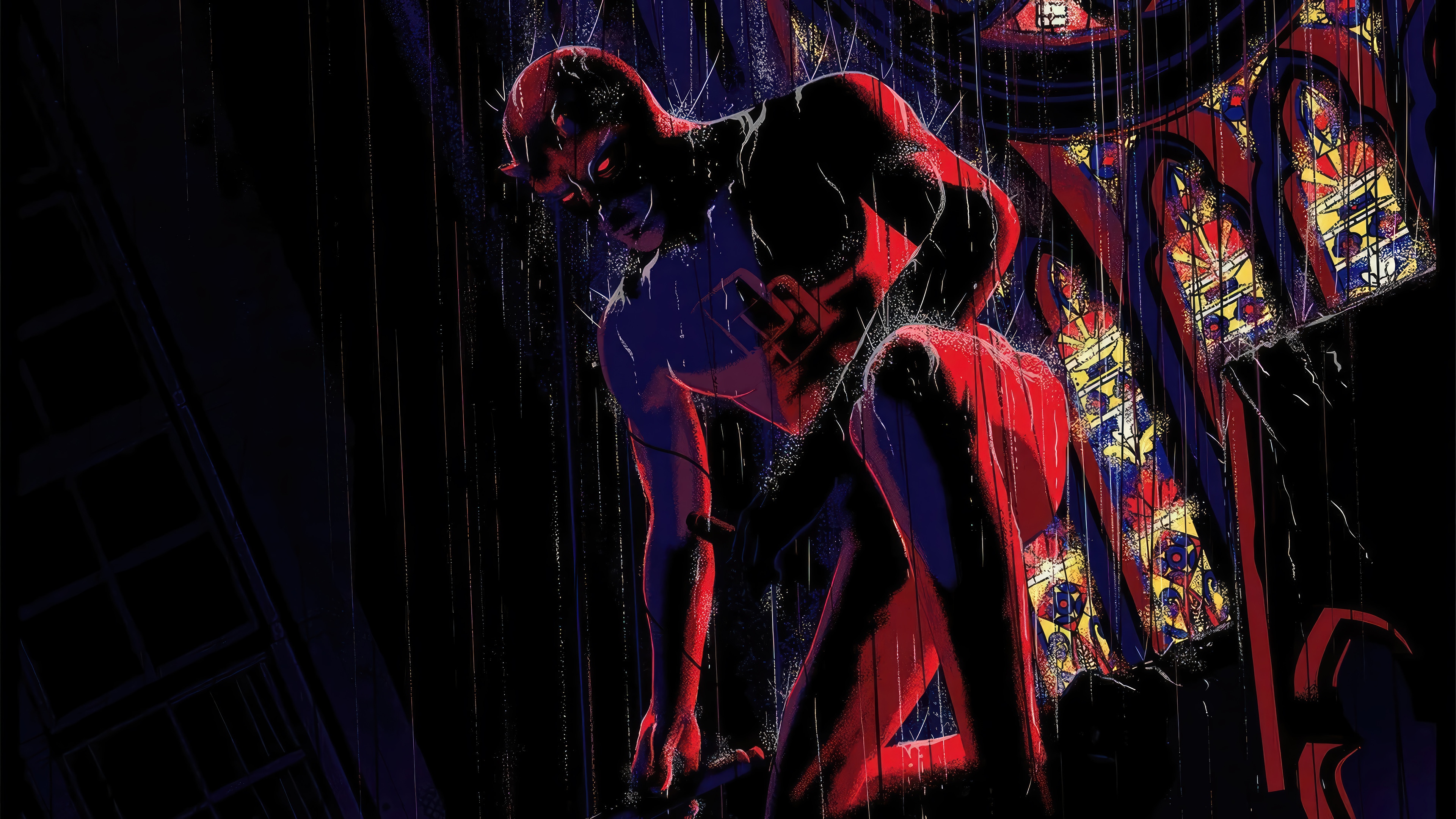 Daredevil in the Rain 4K HD Wallpaper