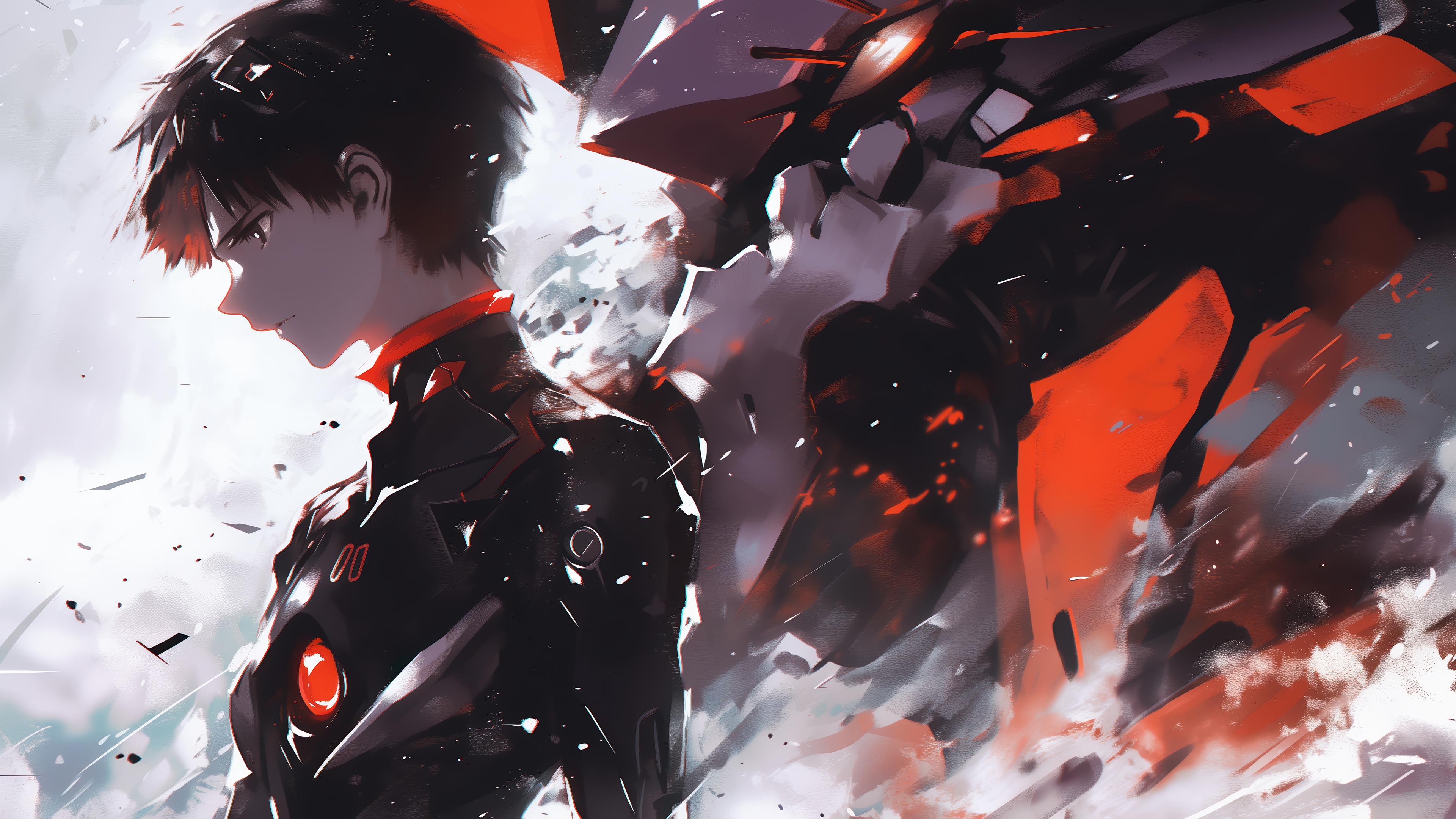 Shinji Ikari and Evangelion Unit-01 in 4K HD Wallpaper