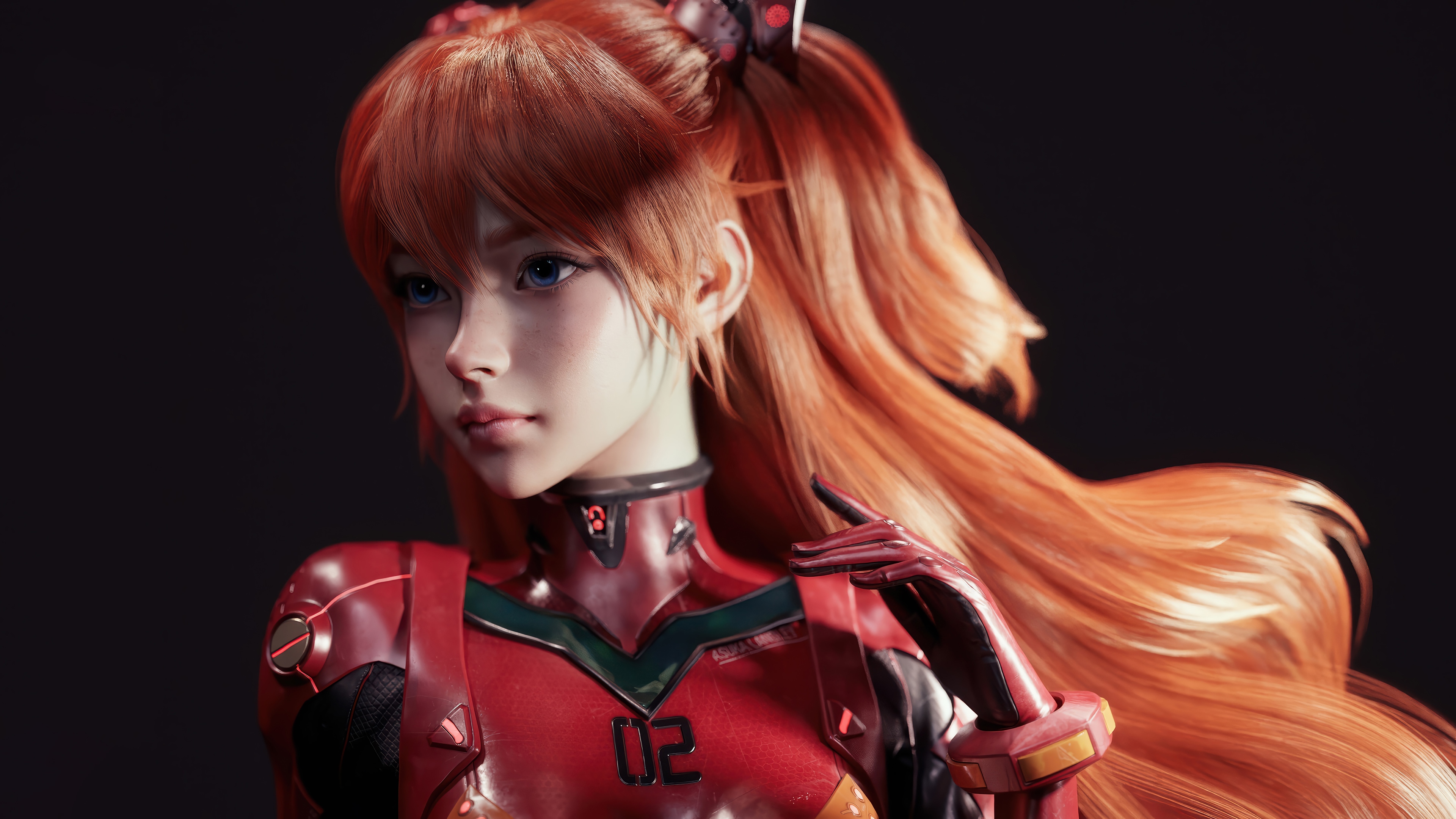 Asuka Langley Soryu in Neon Genesis Evangelion 4K CGI HD Wallpaper